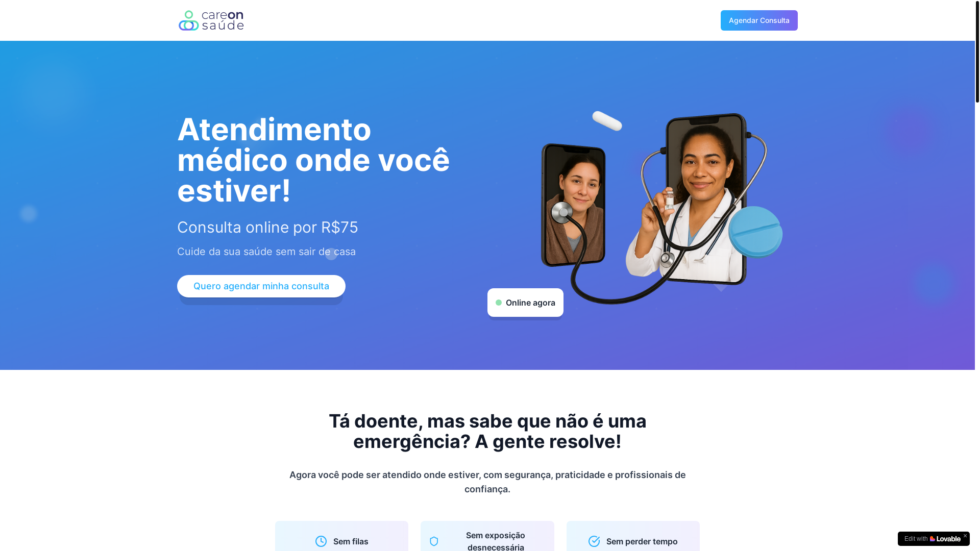 website screenshot of https://careonsaude.com.br/