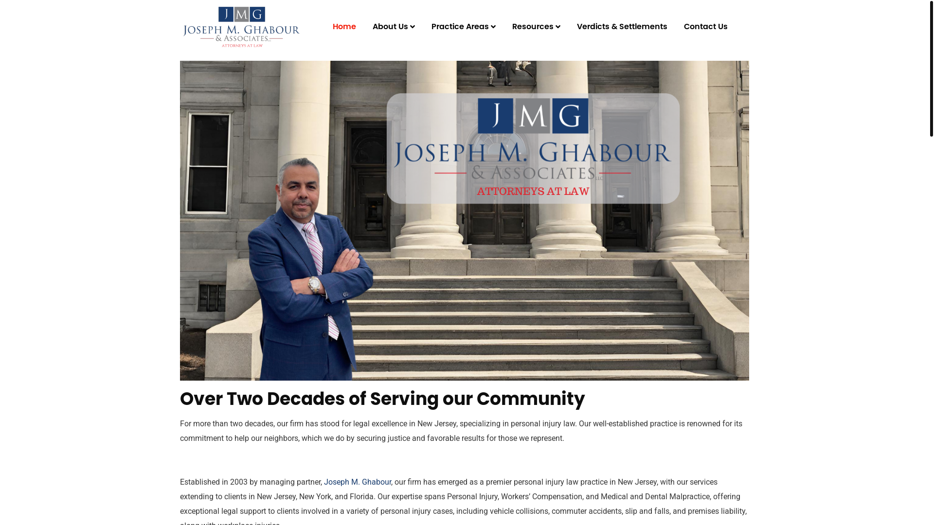 website screenshot of https://ghabourlaw.com/