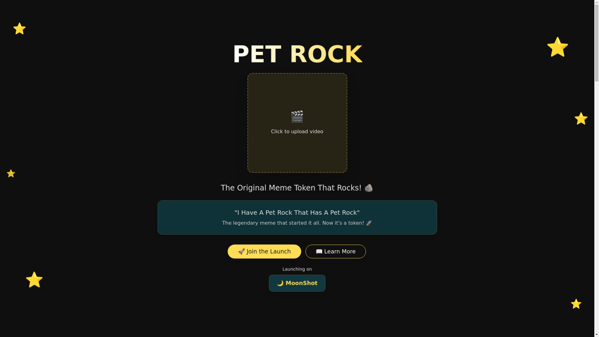 website screenshot of https://petrockworldtoken.com/