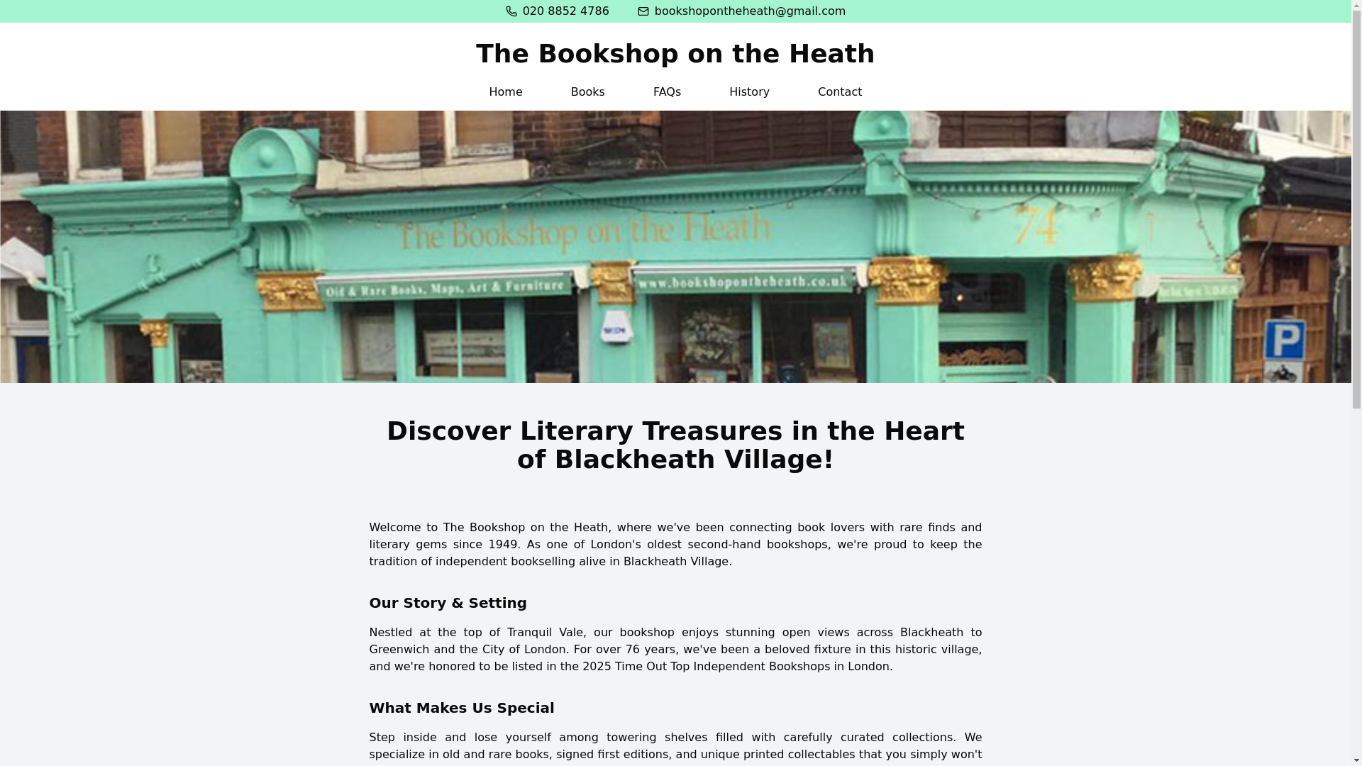 website screenshot of https://the-bookshop-on-the-heath.pages.dev/