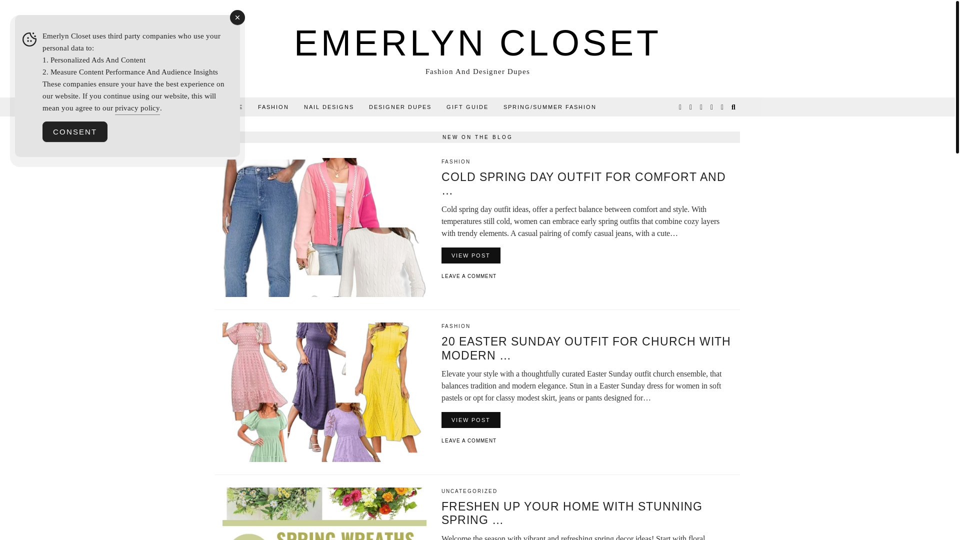 website screenshot of https://emerlyncloset.com/