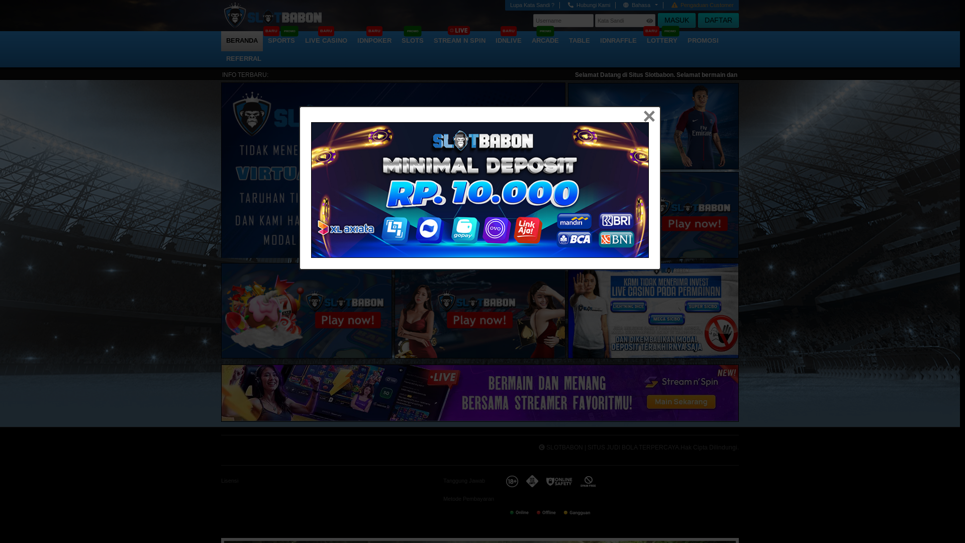 website screenshot of https://slotbabon-mahjong.com/