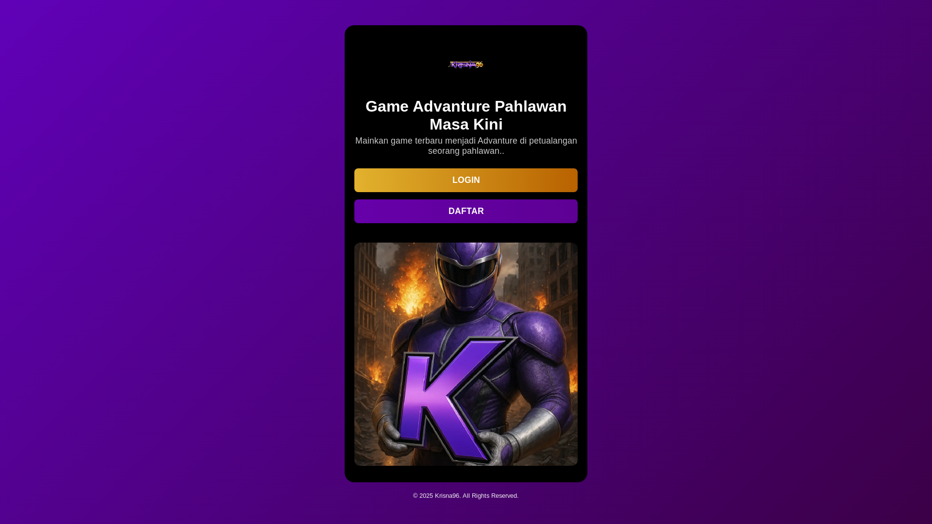 website screenshot of https://gamekrisna96.com/