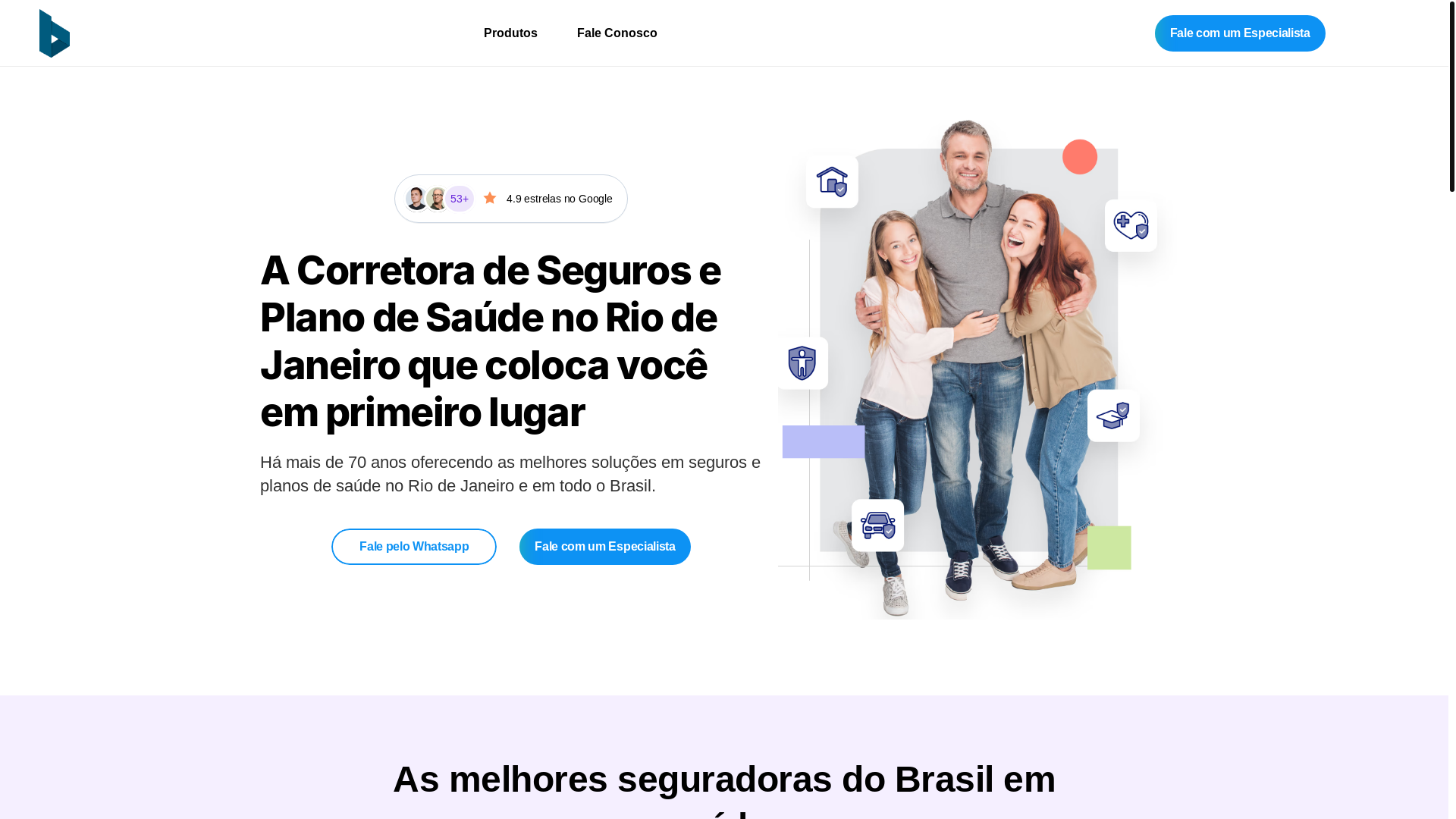 website screenshot of https://parceriasbruck.com.br/