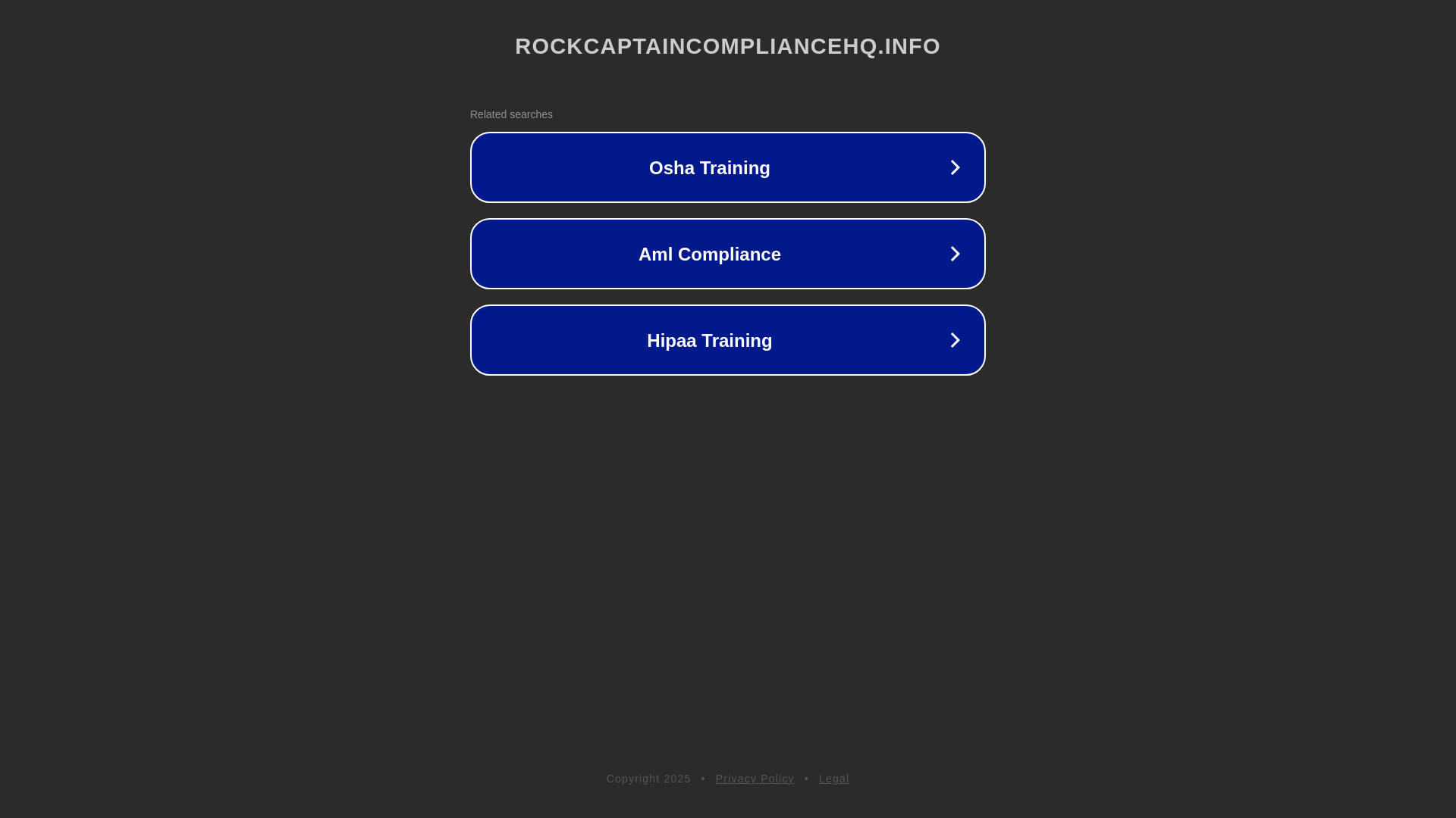 website screenshot of https://rockcaptaincompliancehq.info/