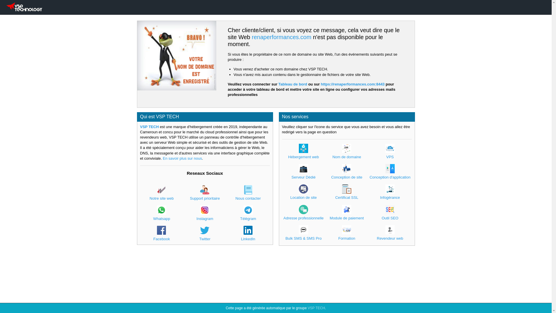 website screenshot of https://renaperformances.com/
