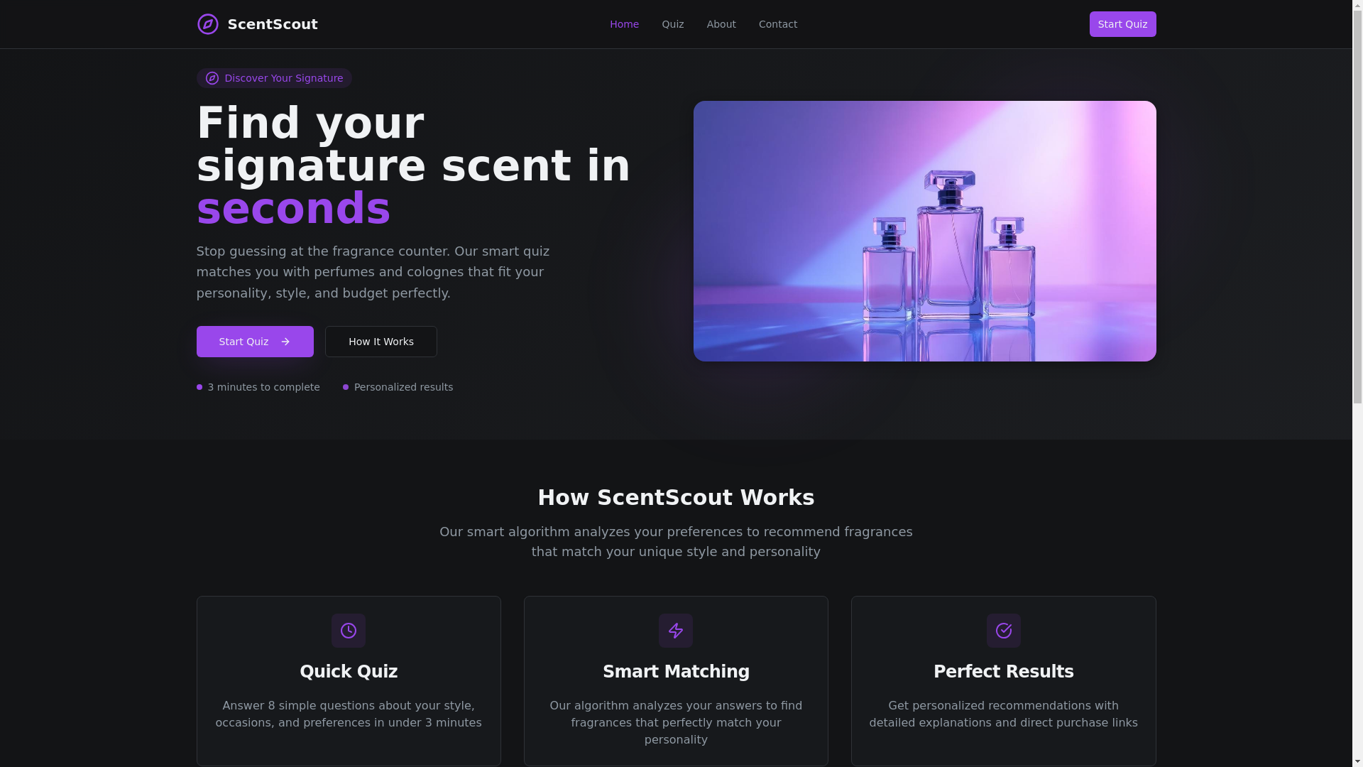 website screenshot of https://scentscout.net/
