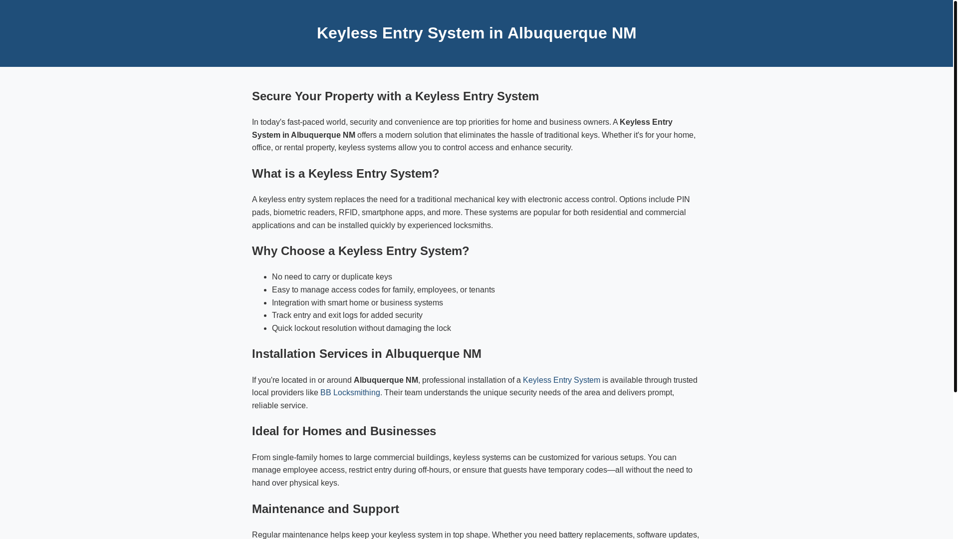 website screenshot of https://keyless-entry-system-albuquerque.pages.dev/