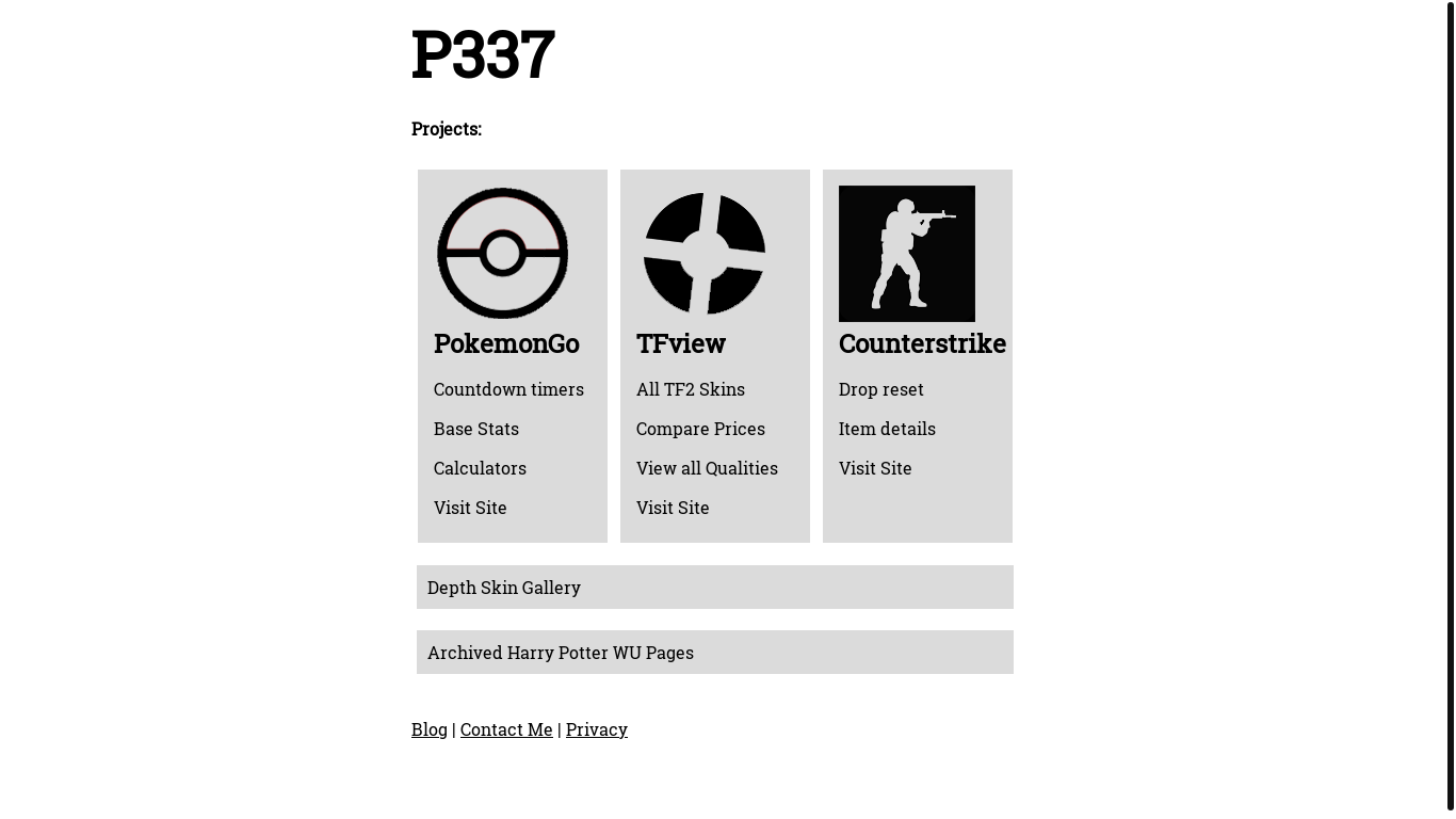website screenshot of https://www.p337.info/