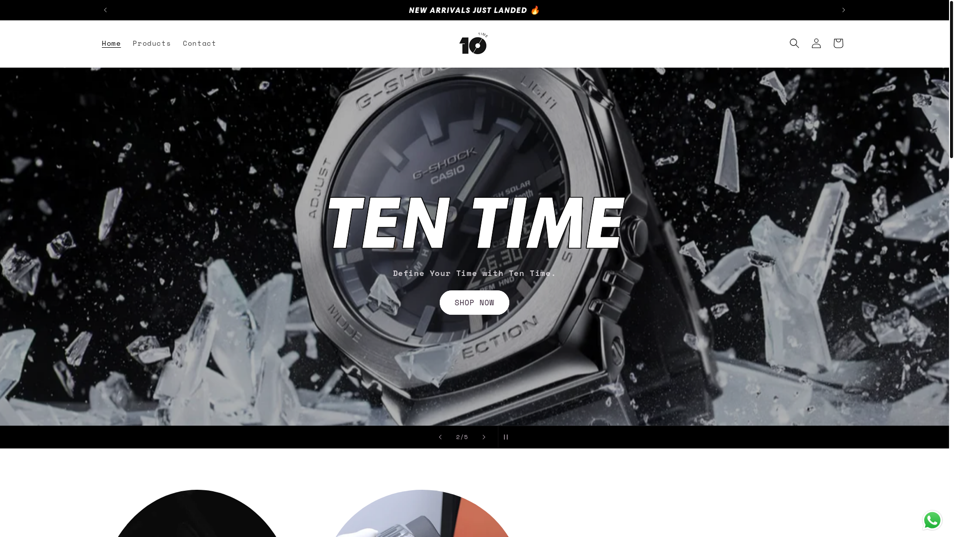 website screenshot of https://tentime.store/