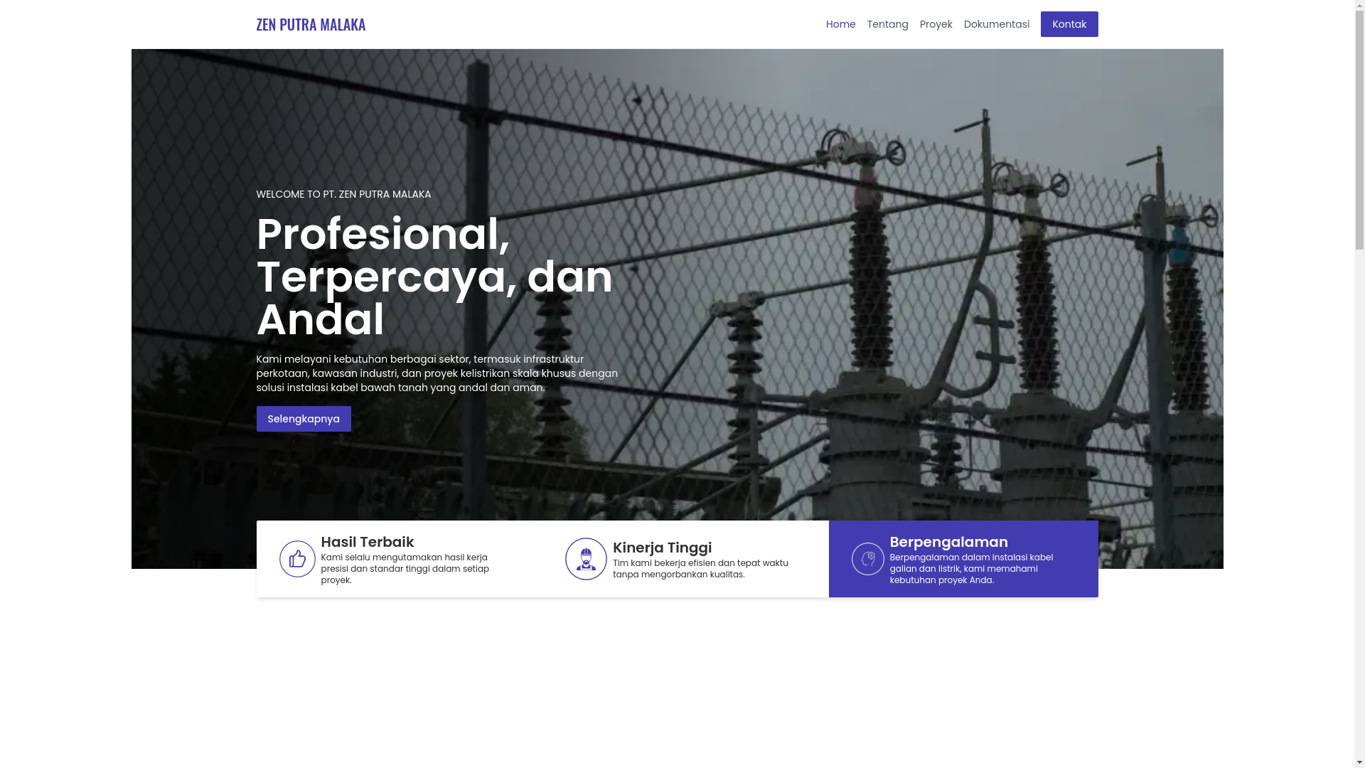 website screenshot of https://zenputramalaka.com/