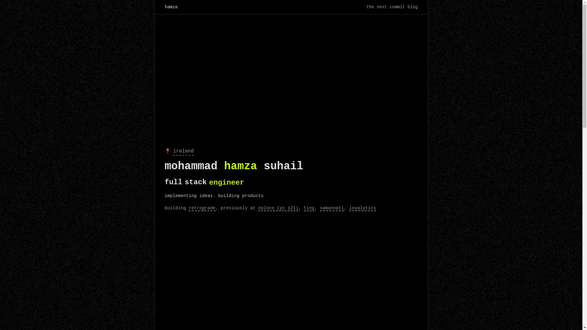 website screenshot of https://findhamza.pages.dev/