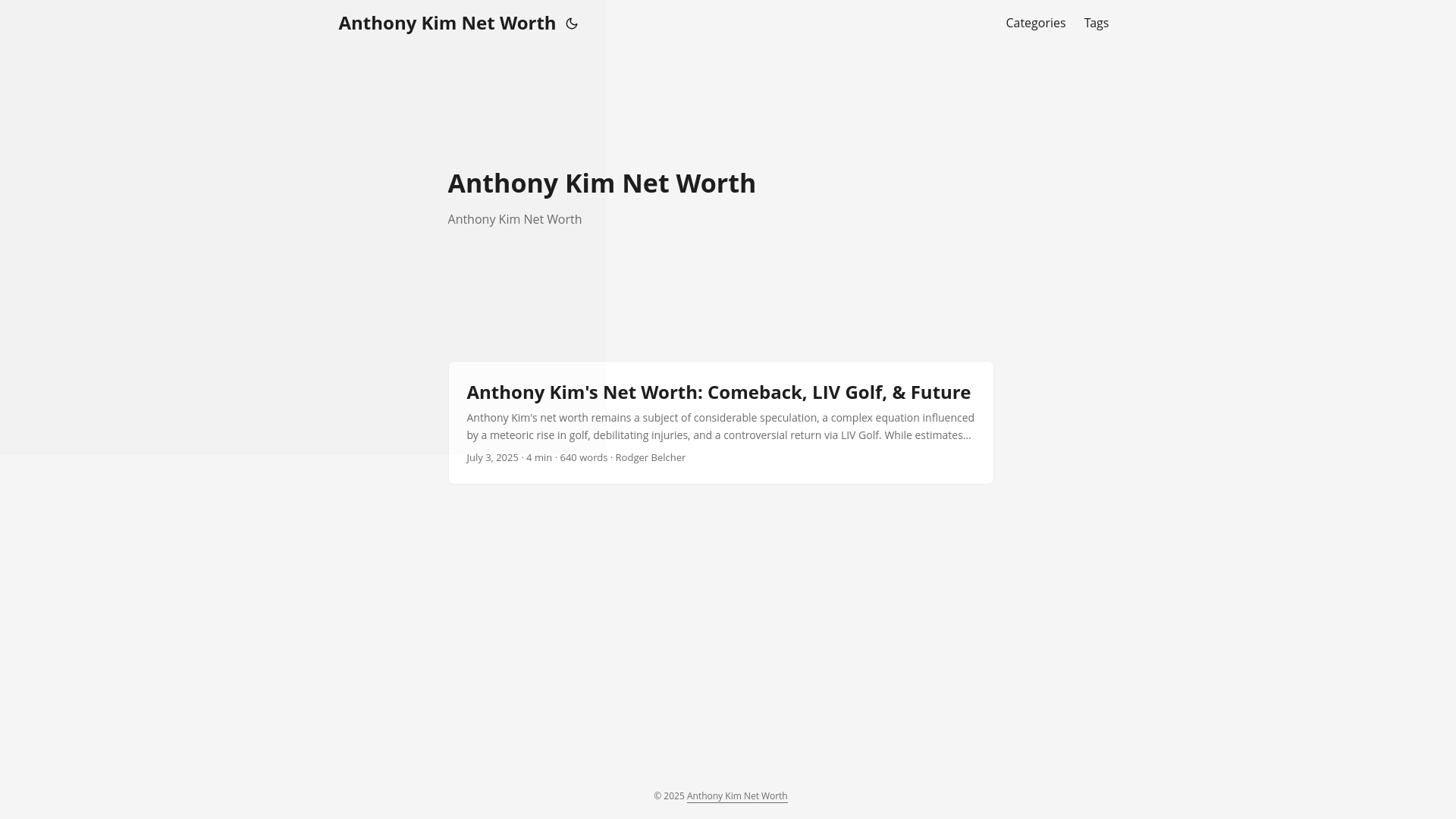 website screenshot of https://anthony-kim-net-worth.pages.dev/