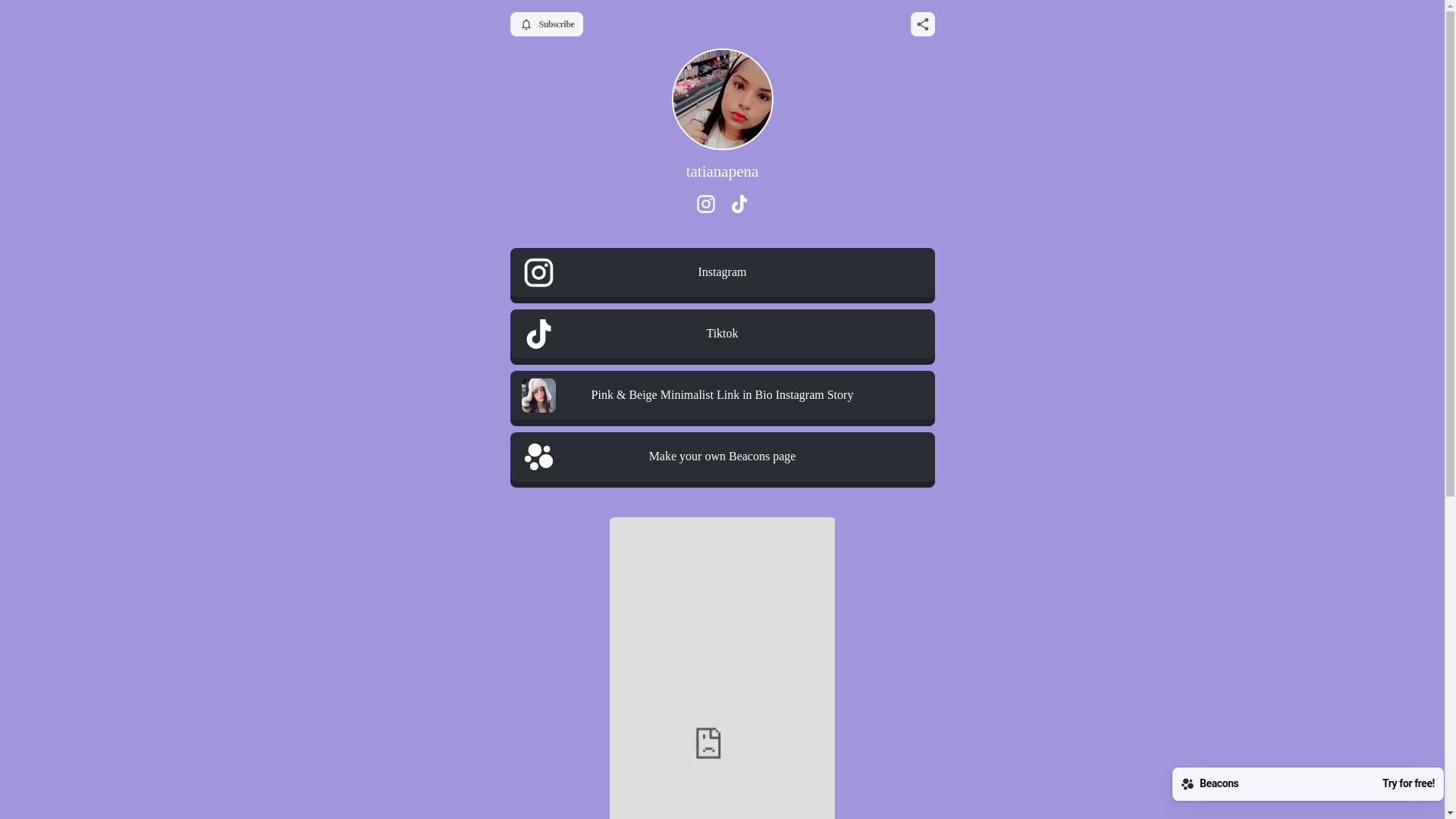 website screenshot of https://tatianapena.store/