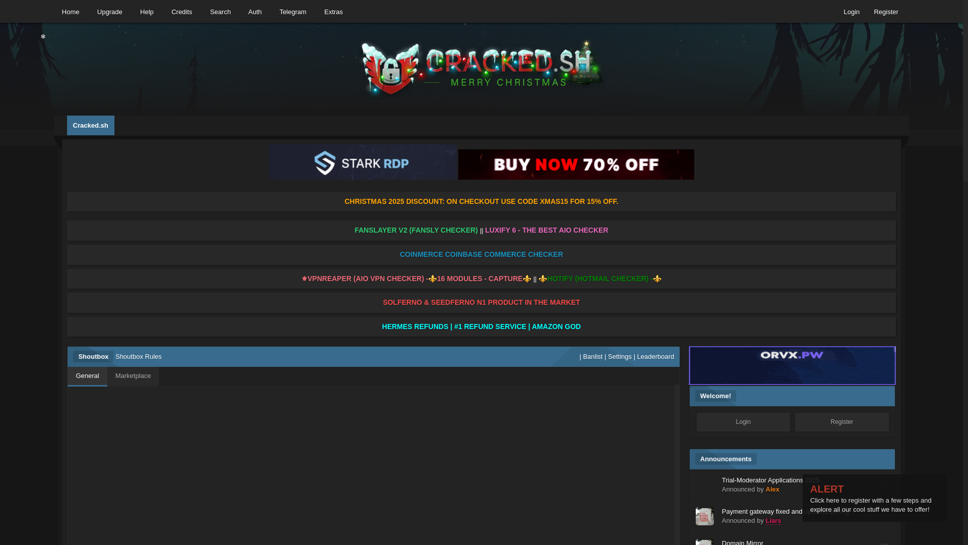 website screenshot of https://cracked.sh/