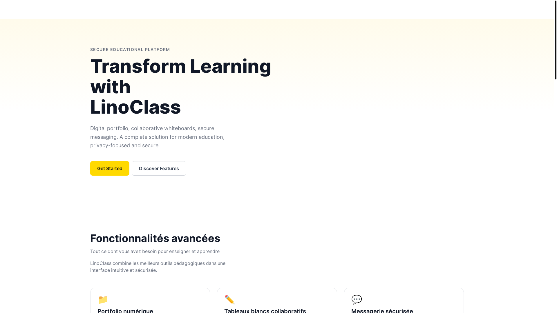 website screenshot of https://linoclass-web-staging.pages.dev/