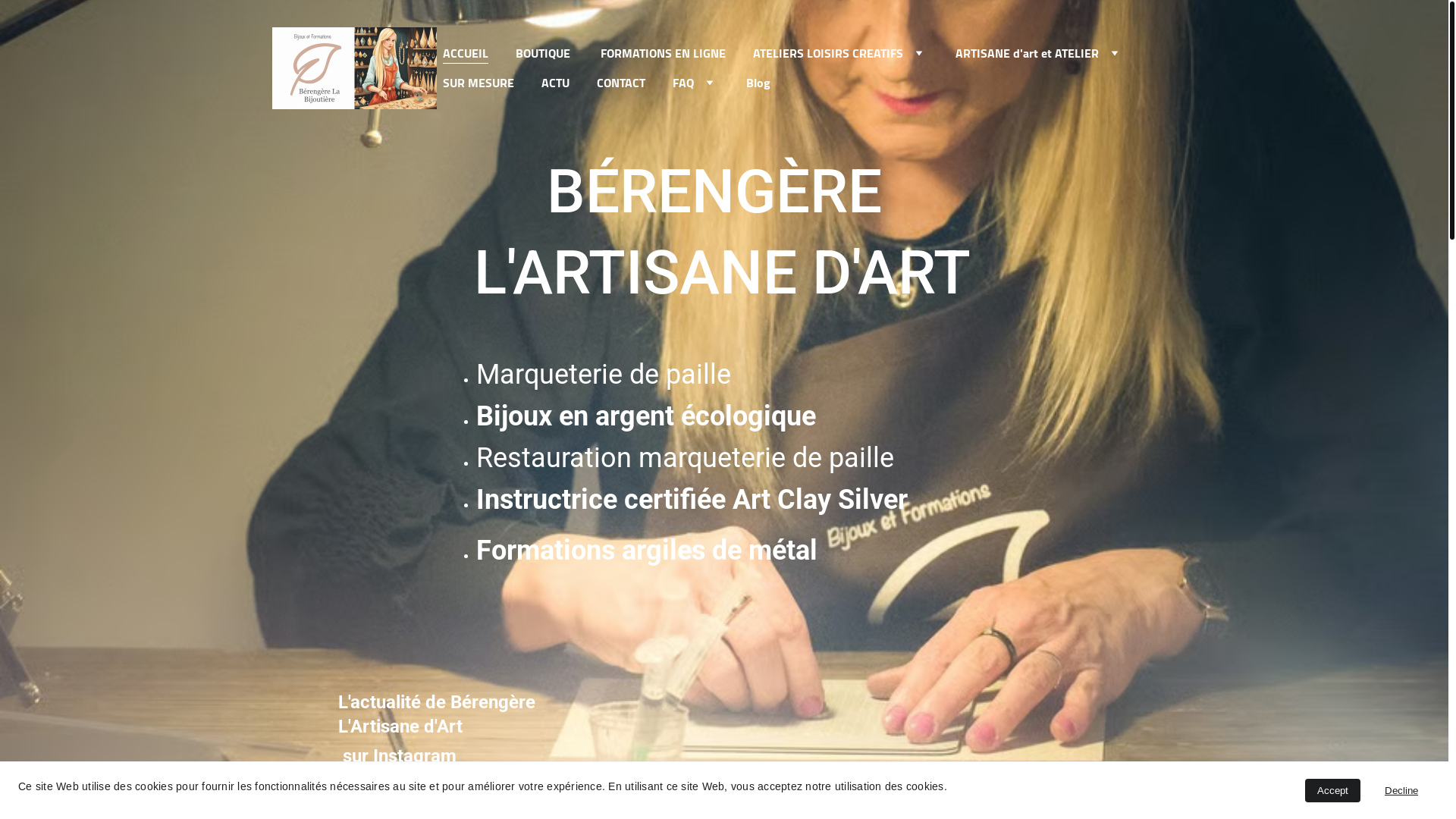 website screenshot of https://berengerelartisanedart.fr/