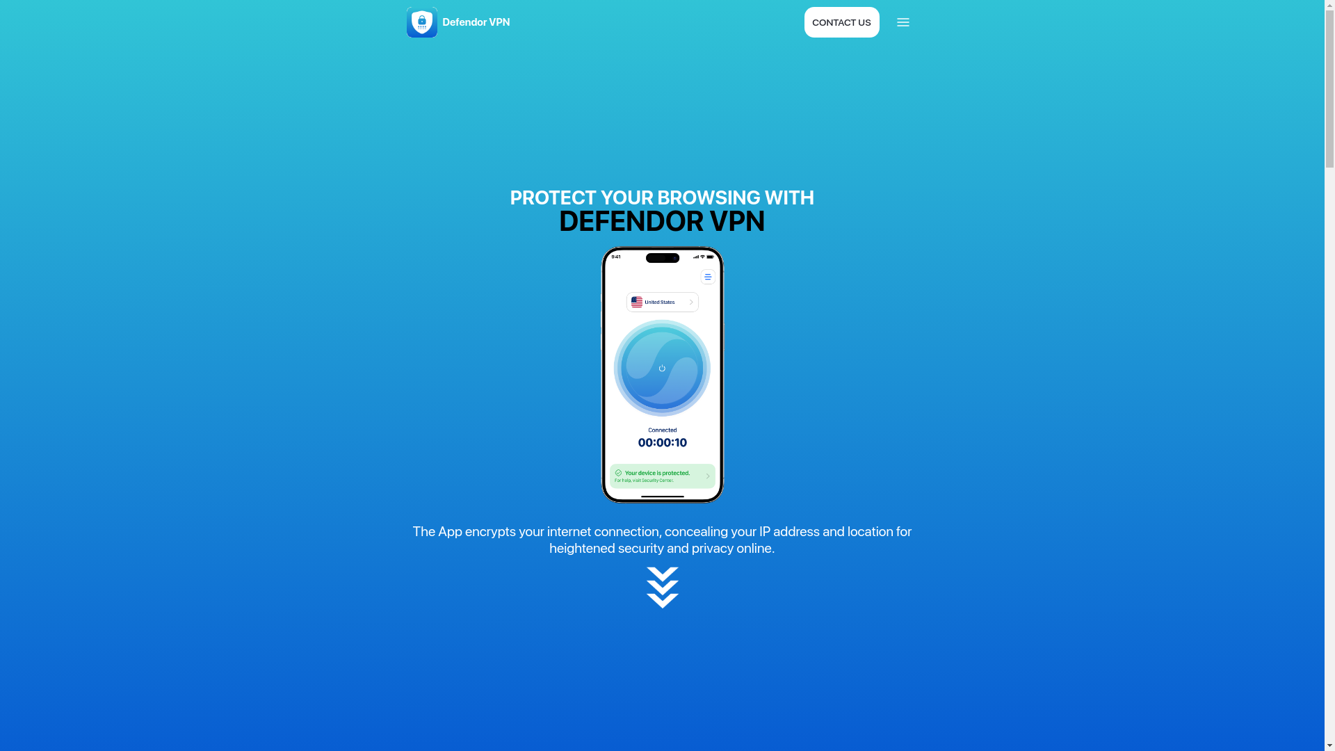 website screenshot of https://defendor-vpn28.pages.dev/