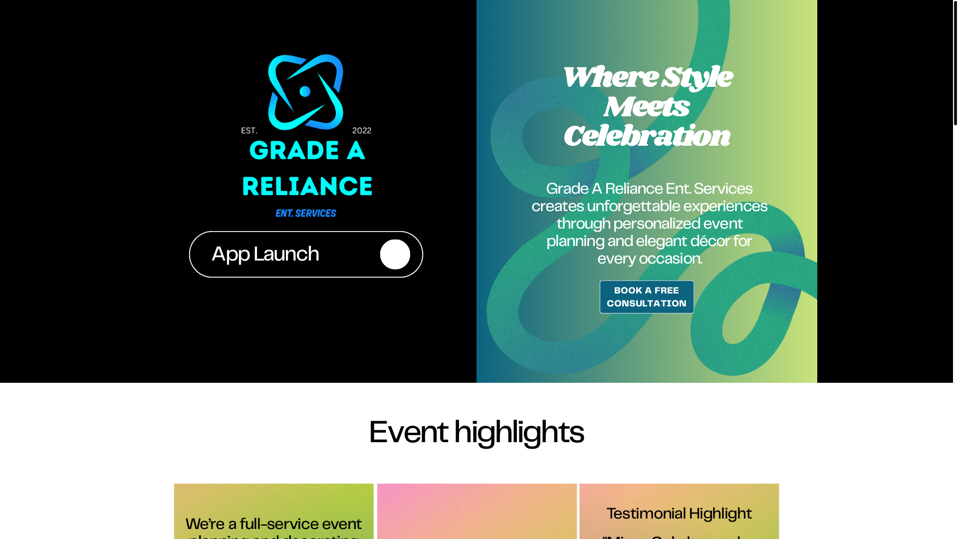 website screenshot of https://grade-a-reliance-services.com/