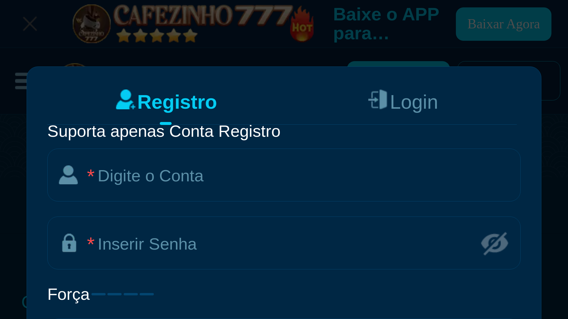website screenshot of https://cafezinho777.com/