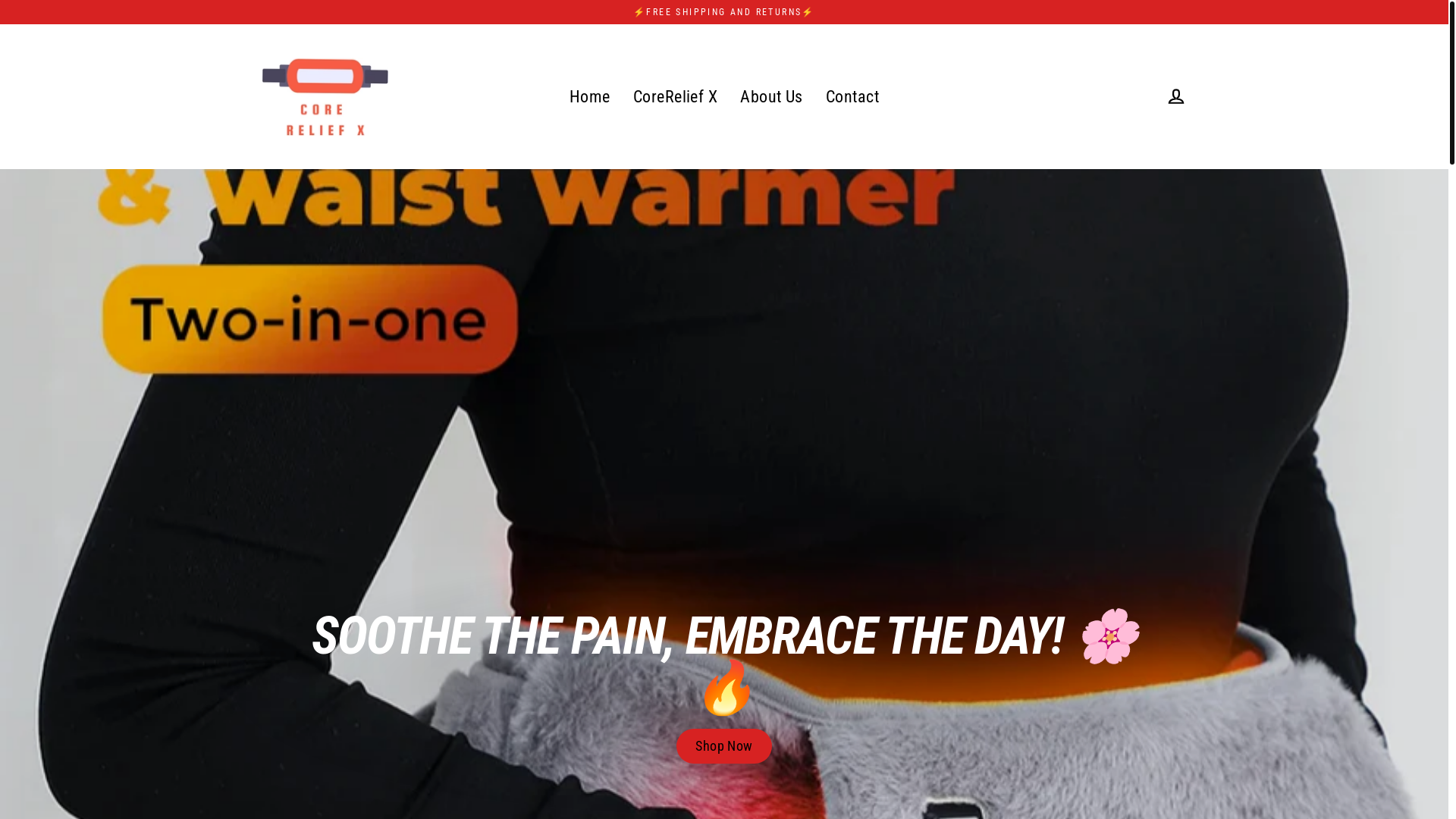 website screenshot of https://corereliefx.com/