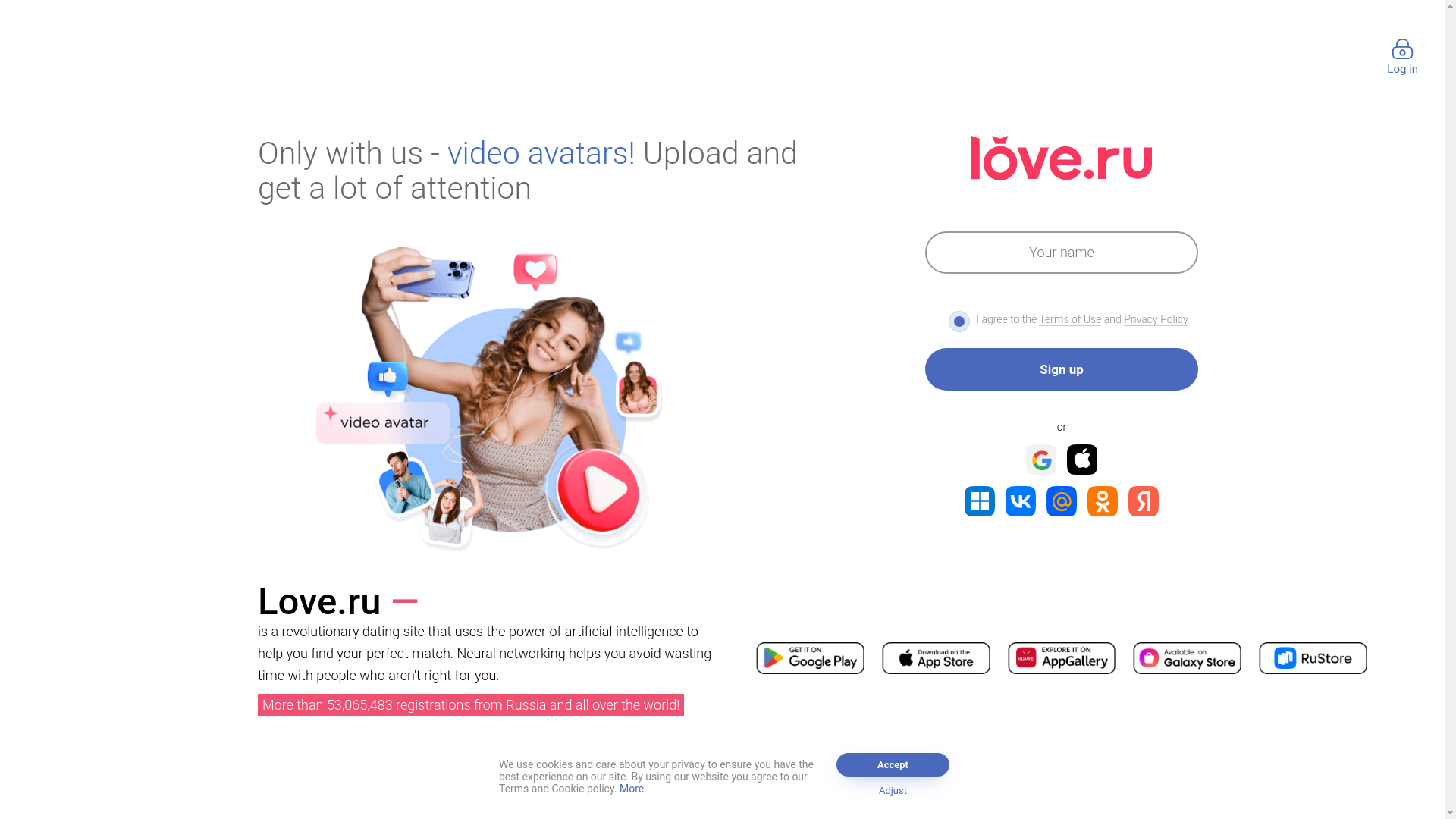 website screenshot of https://love.ru/