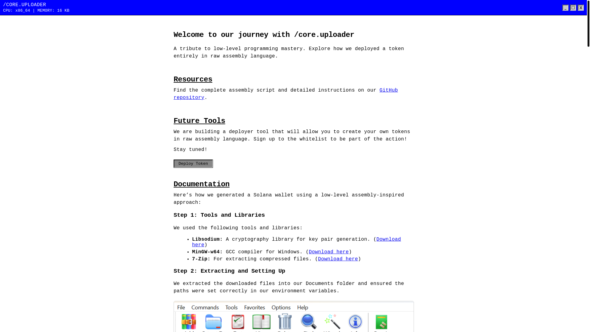 website screenshot of https://coreuploader.com/