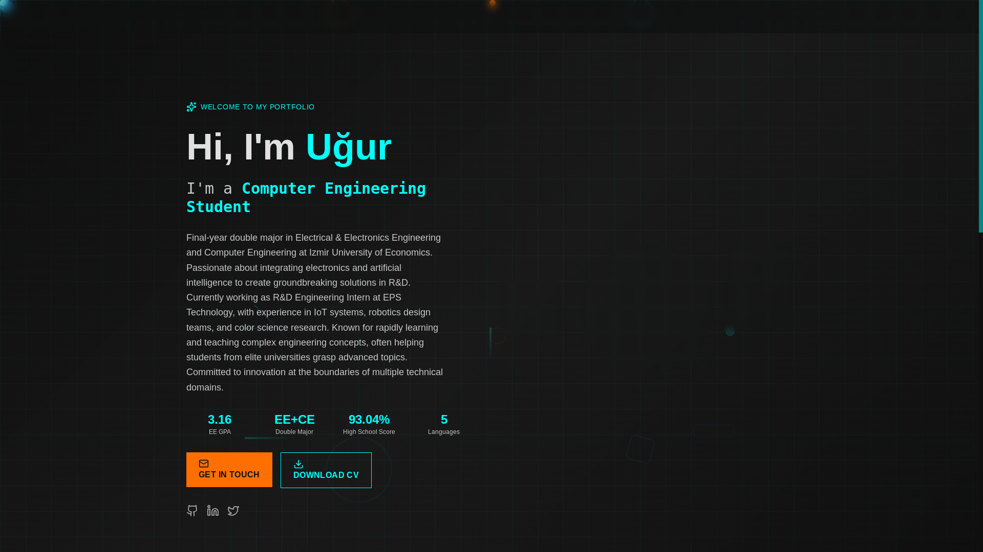 website screenshot of https://electro-graphite-portfolio.pages.dev/