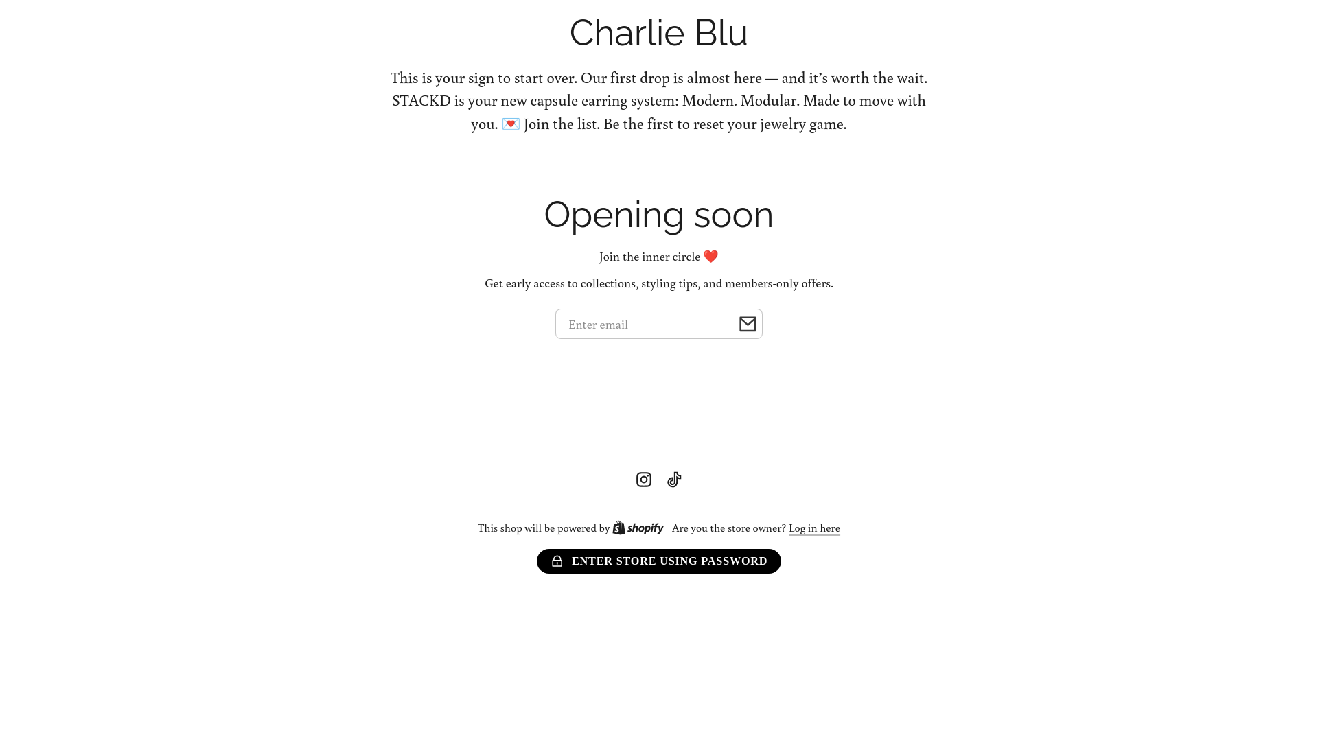 website screenshot of https://heycharlieblu.com/