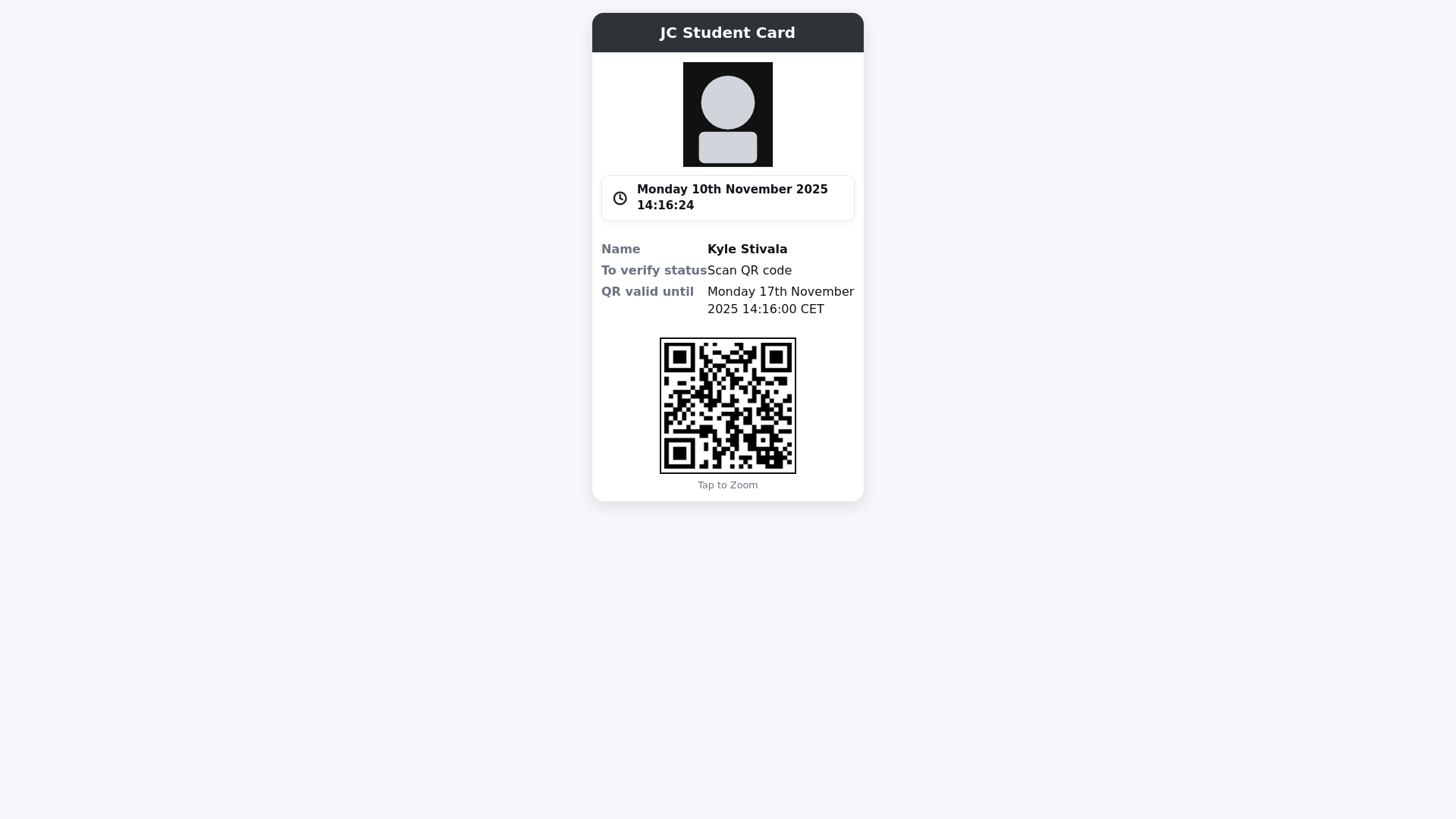 website screenshot of https://studentcardmaker.pages.dev/