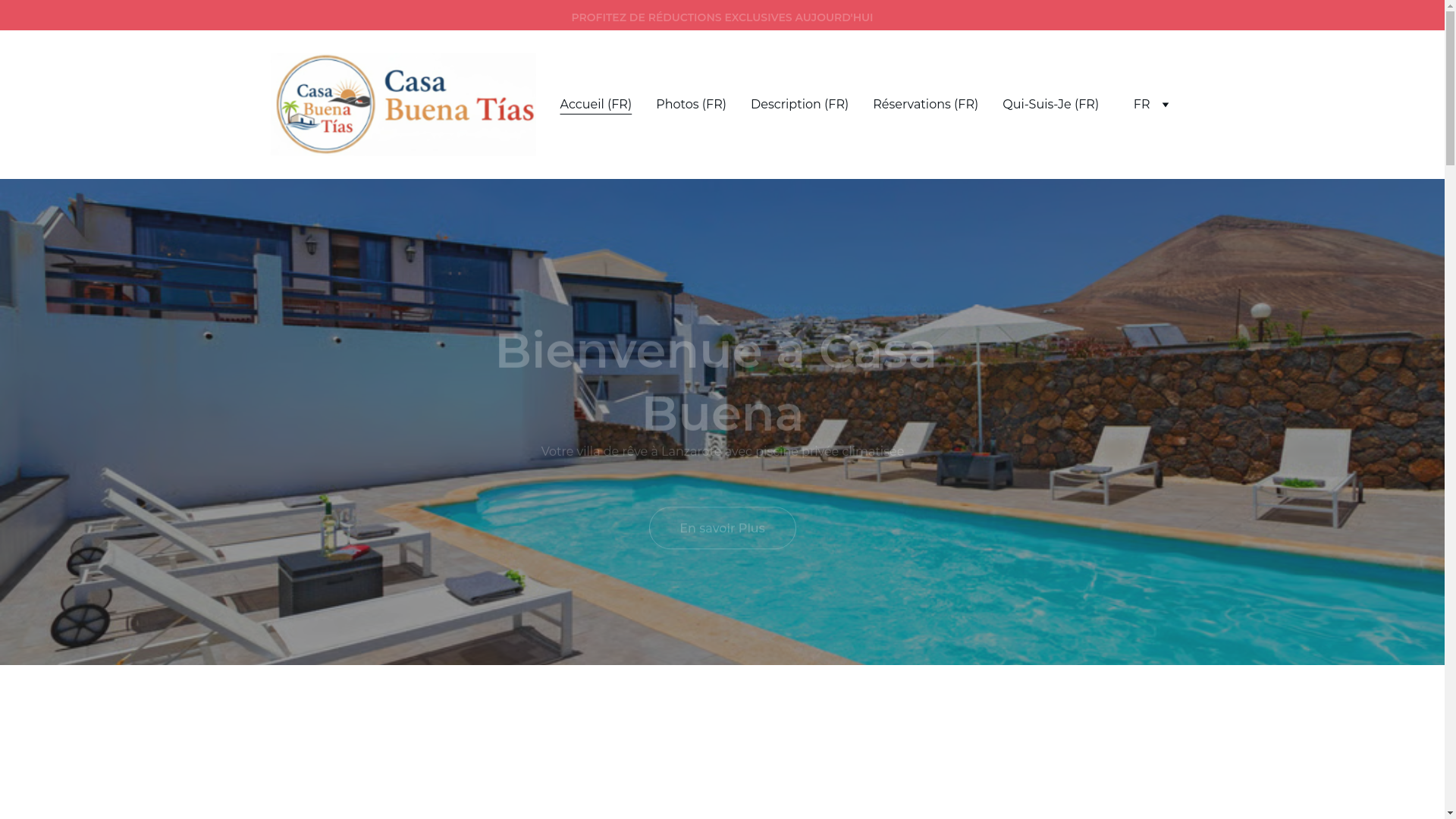 website screenshot of https://casabuenalanzarote.es/