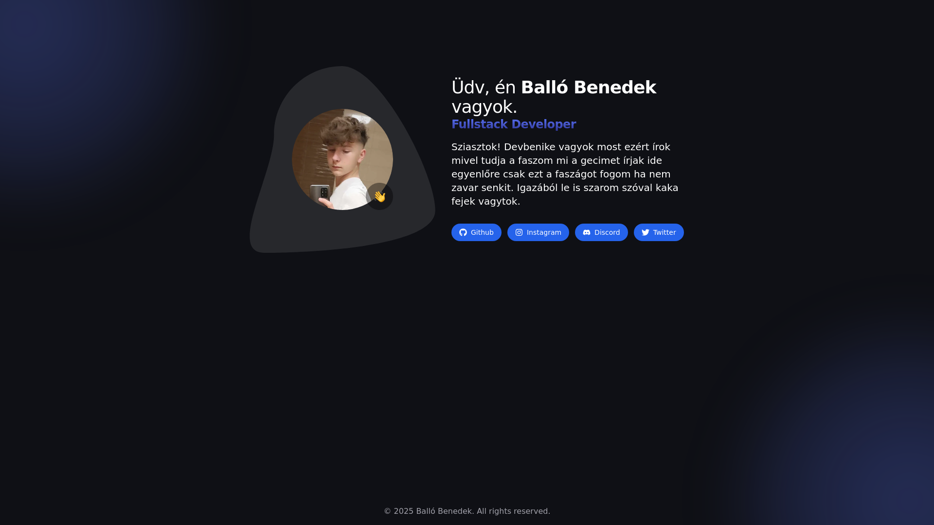 website screenshot of https://devbeni.lol/