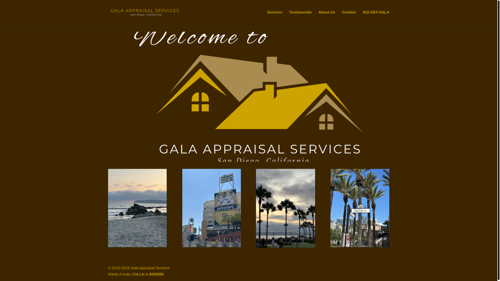 website screenshot of https://galaappraisals.com/