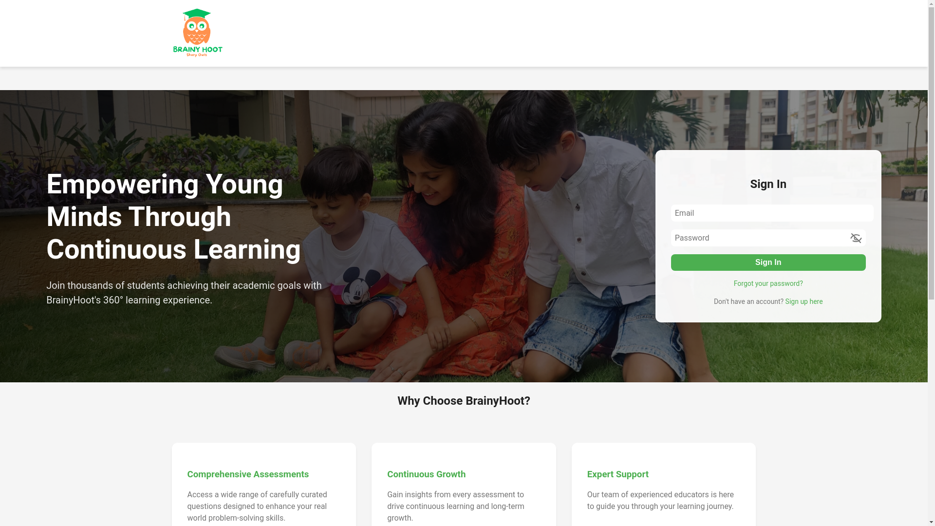 website screenshot of https://brainyhoot.pages.dev/