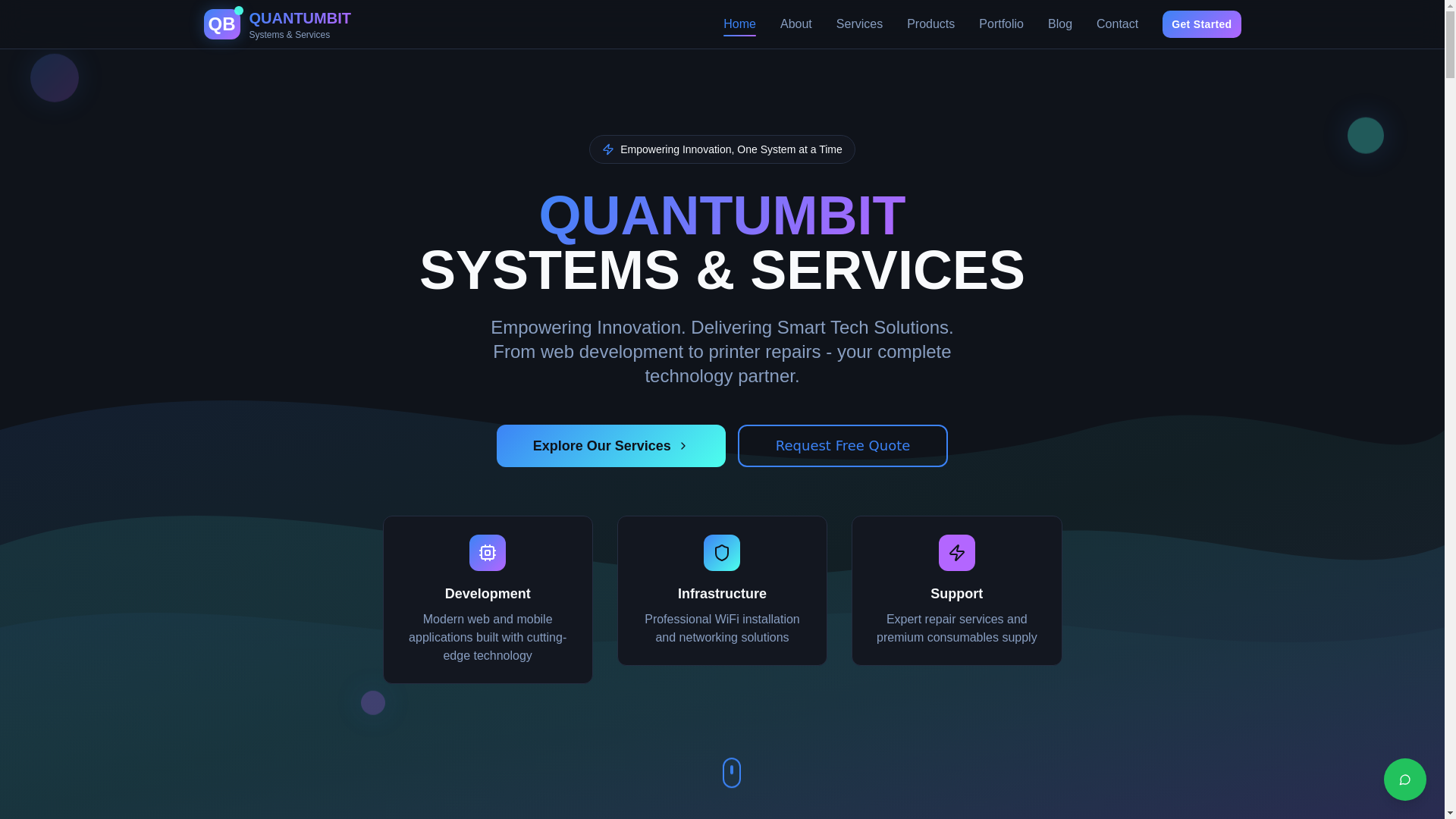 website screenshot of https://quantumbit-frontend.pages.dev/