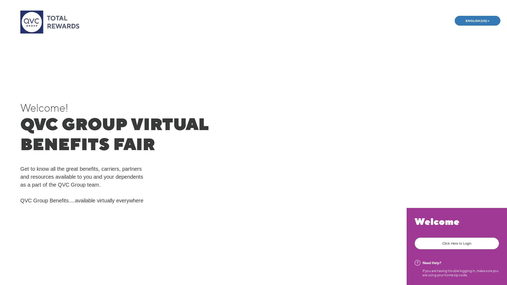 website screenshot of https://qvcgroupvirtualbenefitsfair.com/
