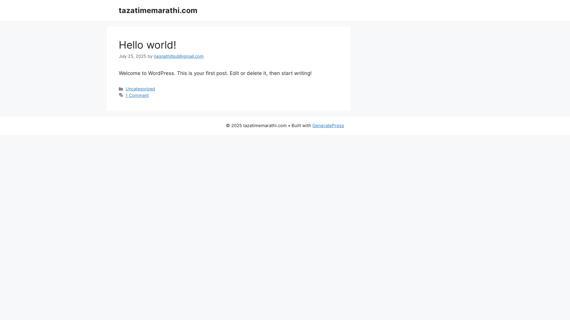 website screenshot of https://tazatimemarathi.com/