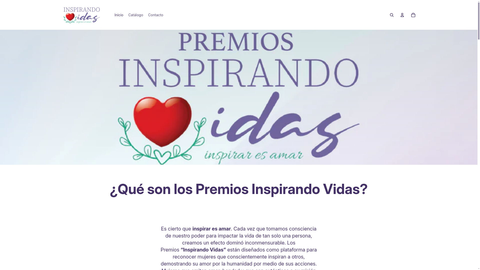 website screenshot of https://inspirandovidas.org/