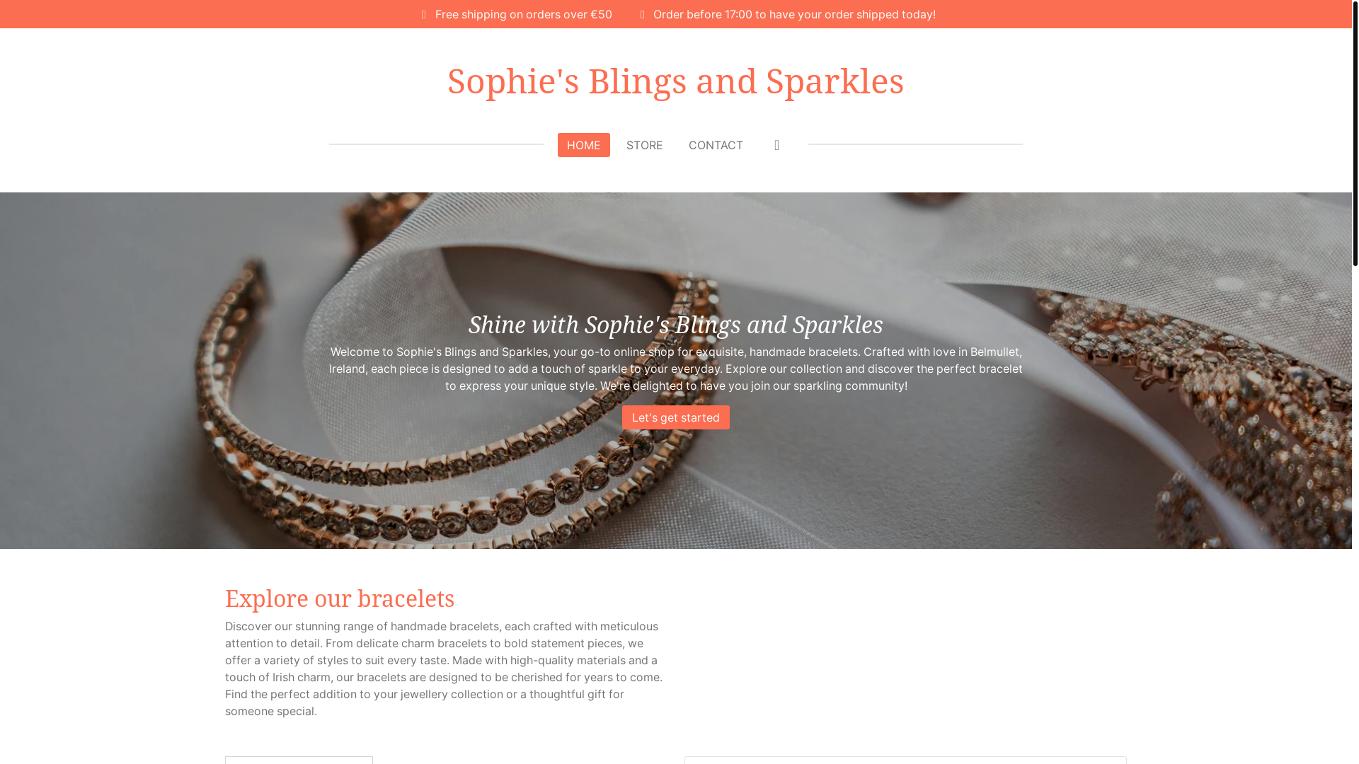 website screenshot of https://sophies-blings-and-sparkles.com/