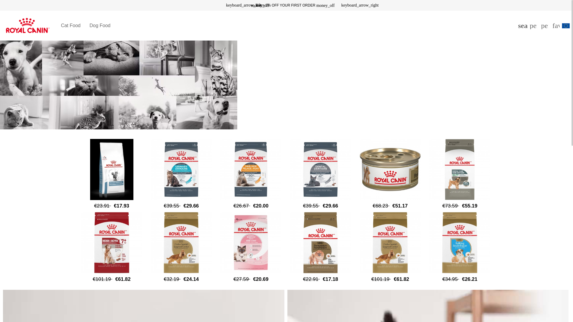 website screenshot of https://www.royalcaninwebshop.com/