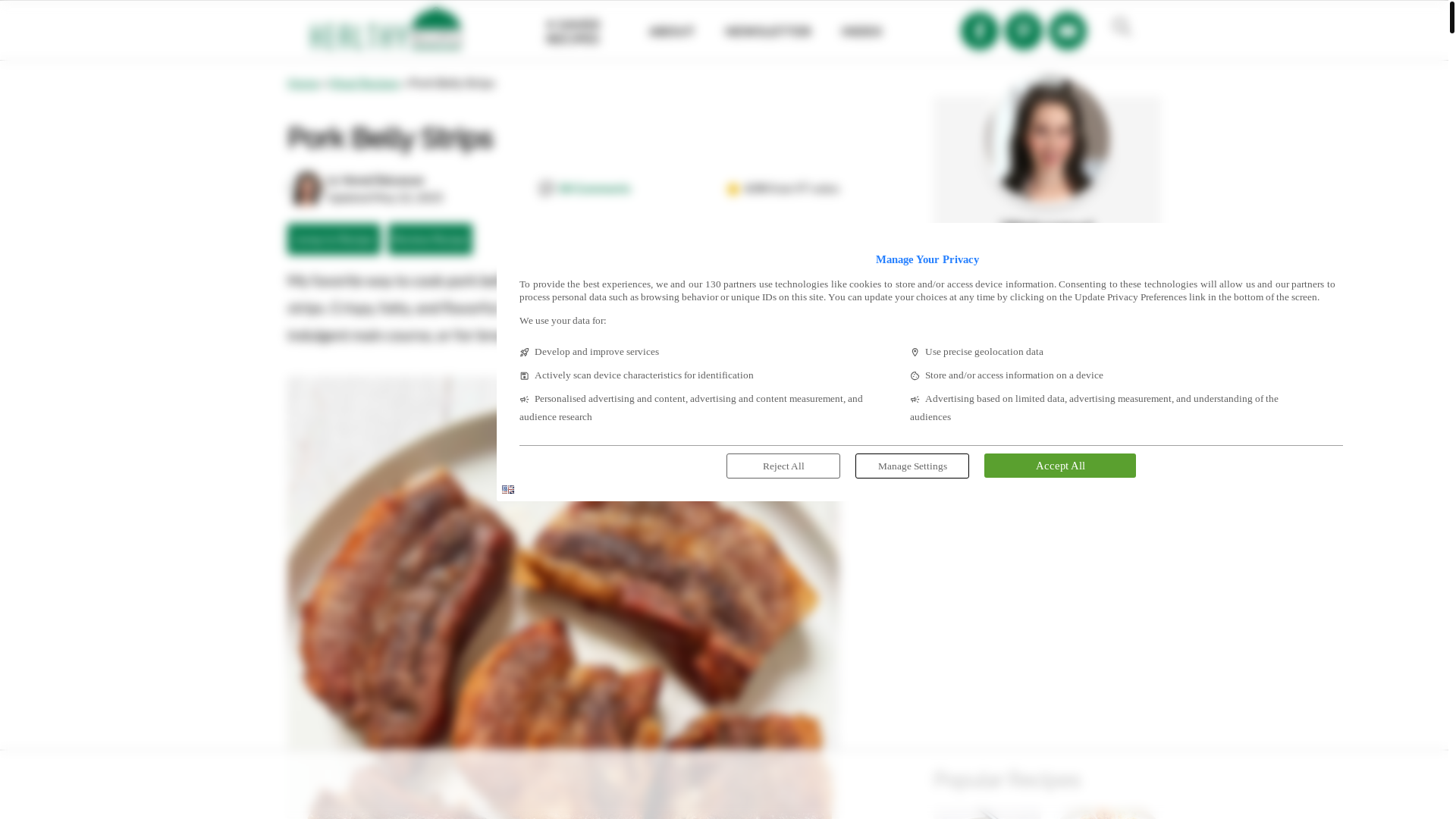 website screenshot of https://healthyrecipesblogs.com/oven-baked-pork-belly-strips/