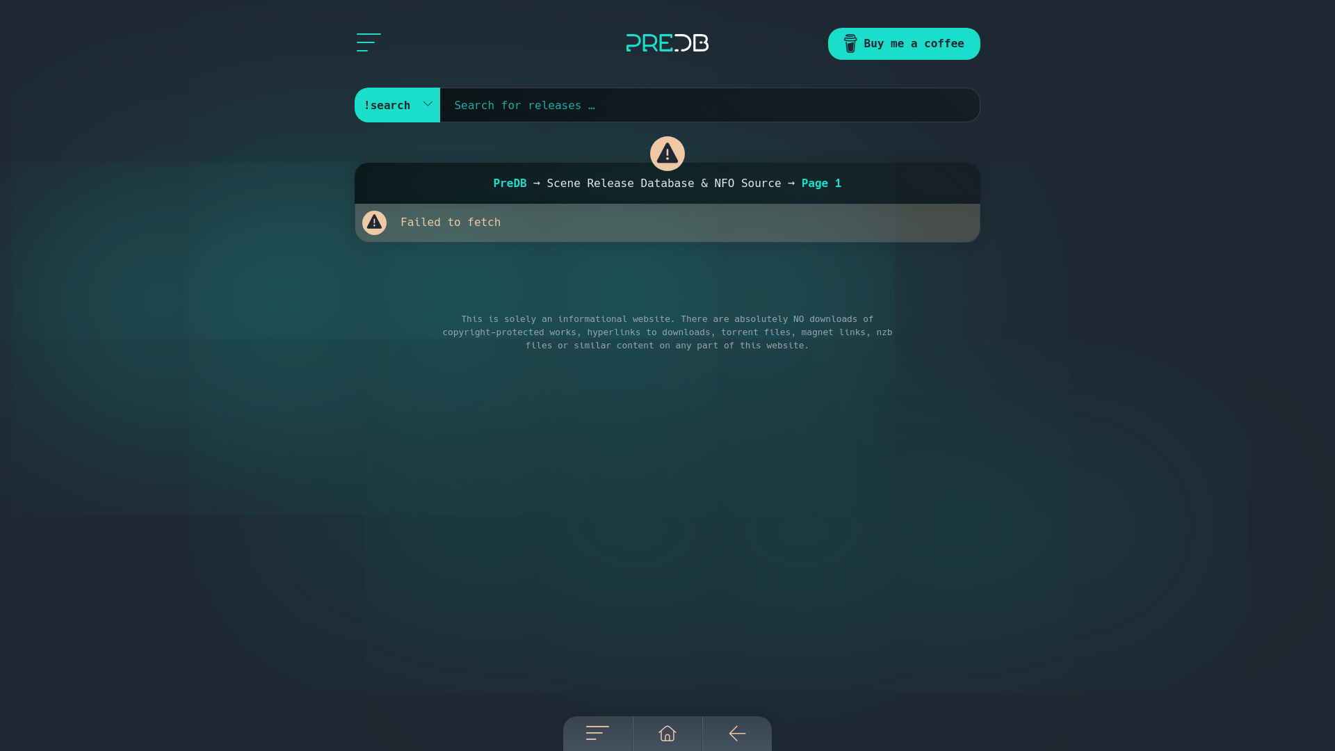 website screenshot of https://predb-react.pages.dev/