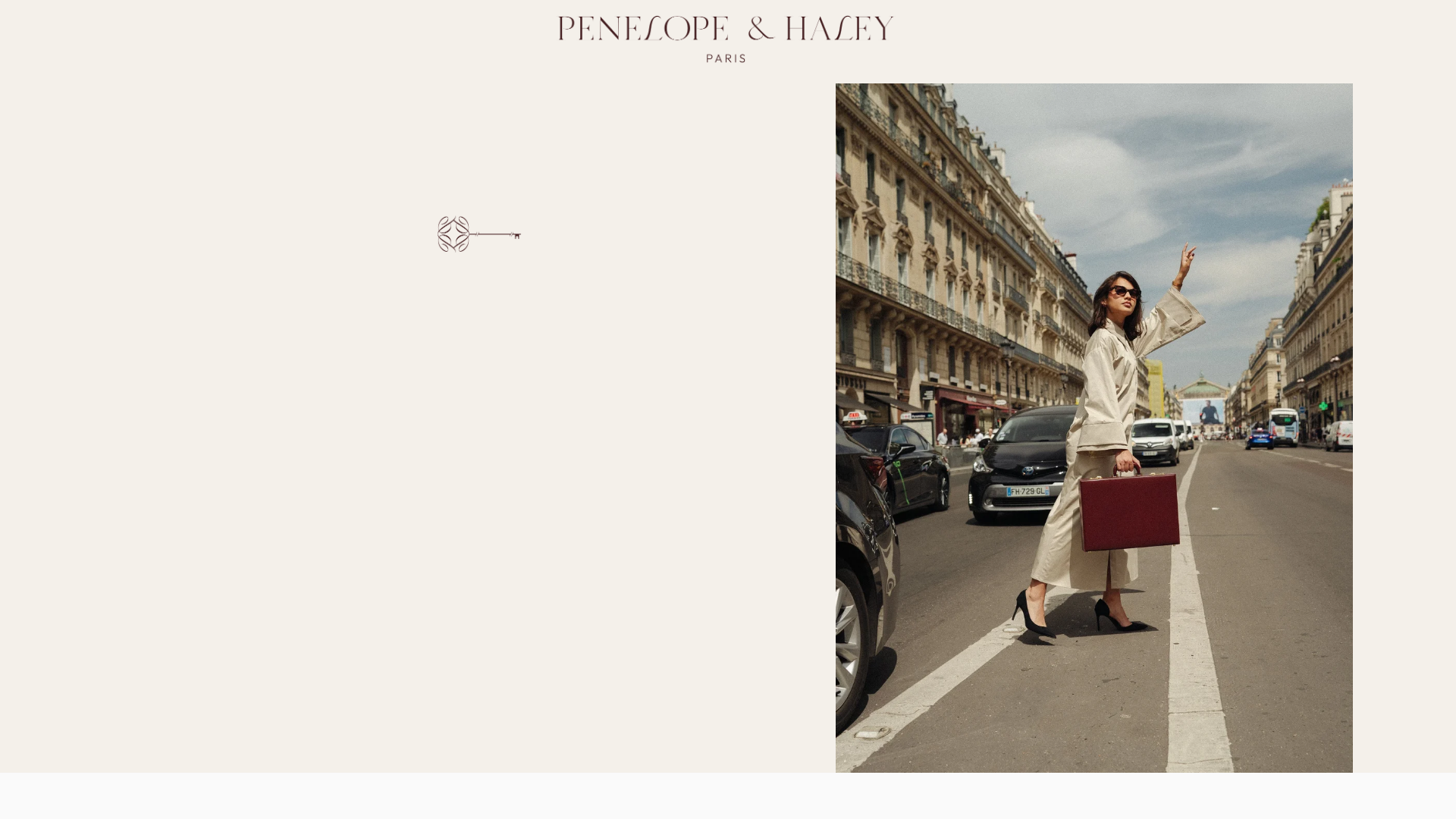 website screenshot of https://penelopeandhaley.com/