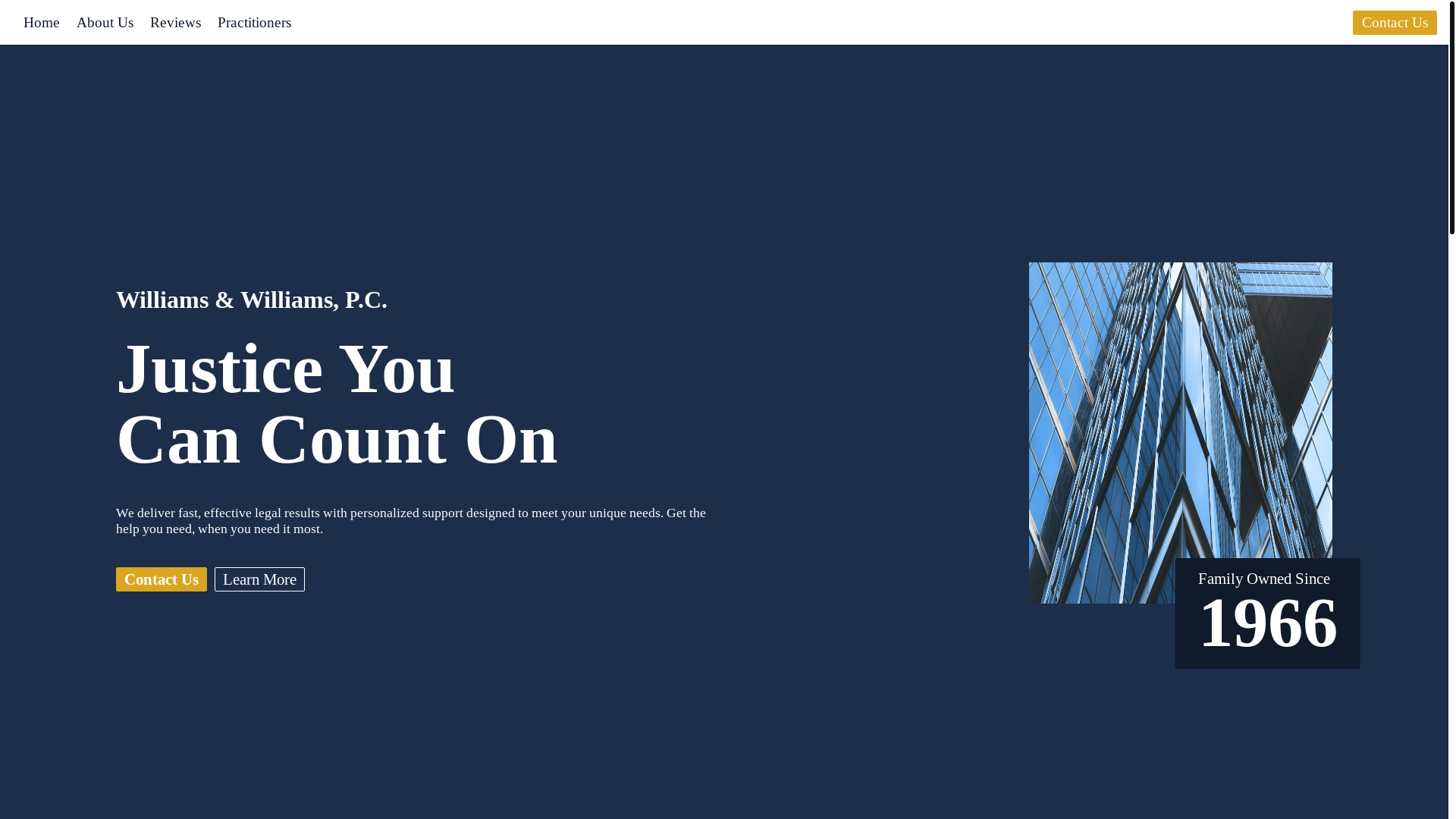website screenshot of https://williamsandwilliamspc.com/