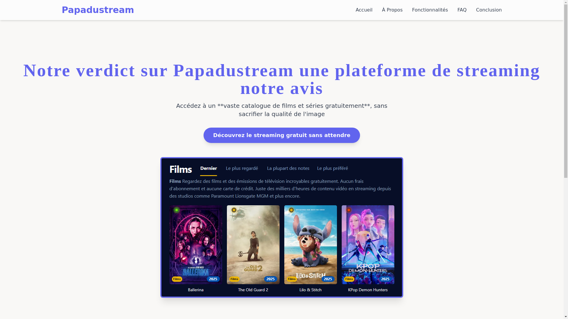 website screenshot of https://papadustream-ozxc.pages.dev/