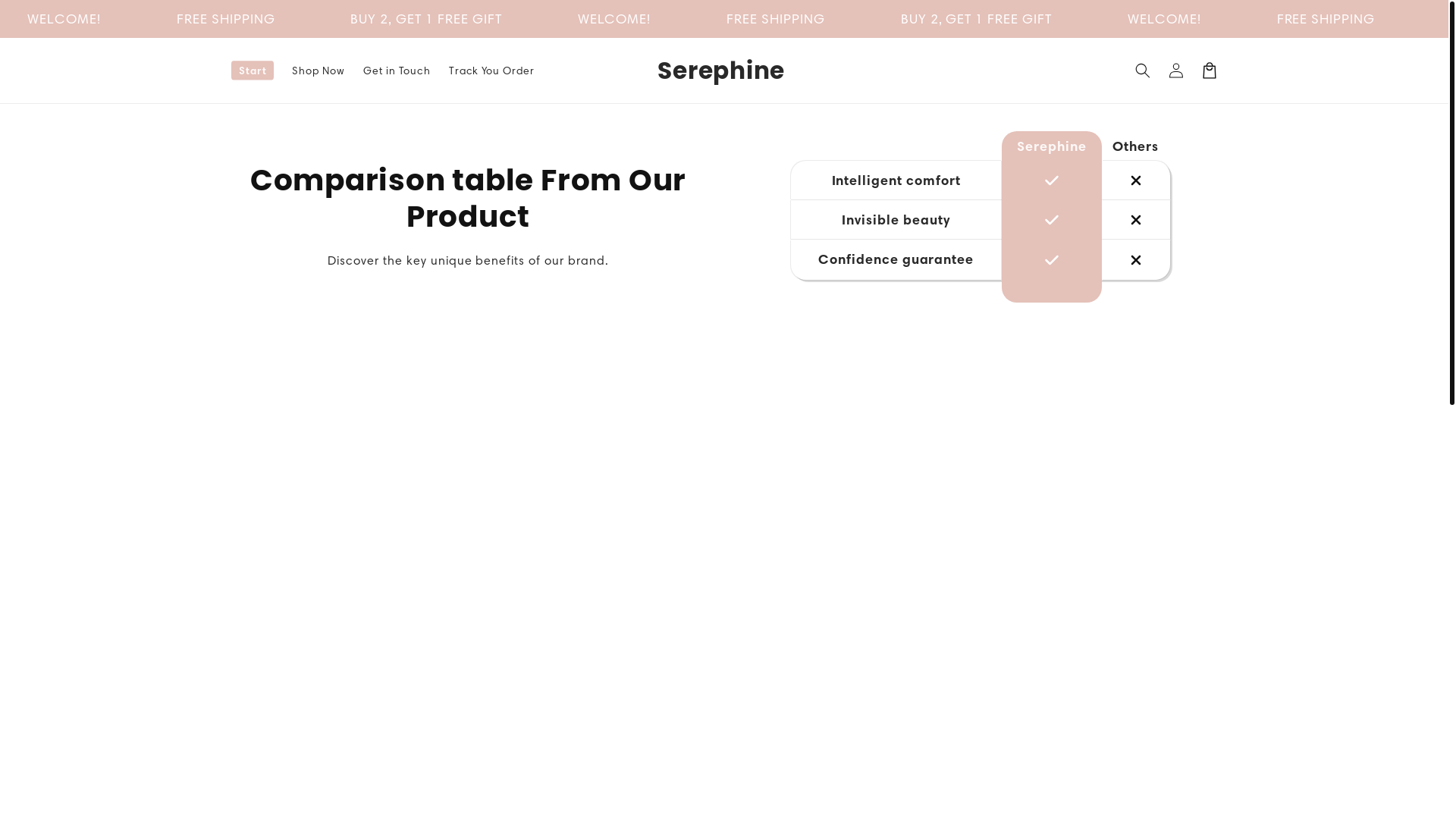 website screenshot of https://serephines.shop/