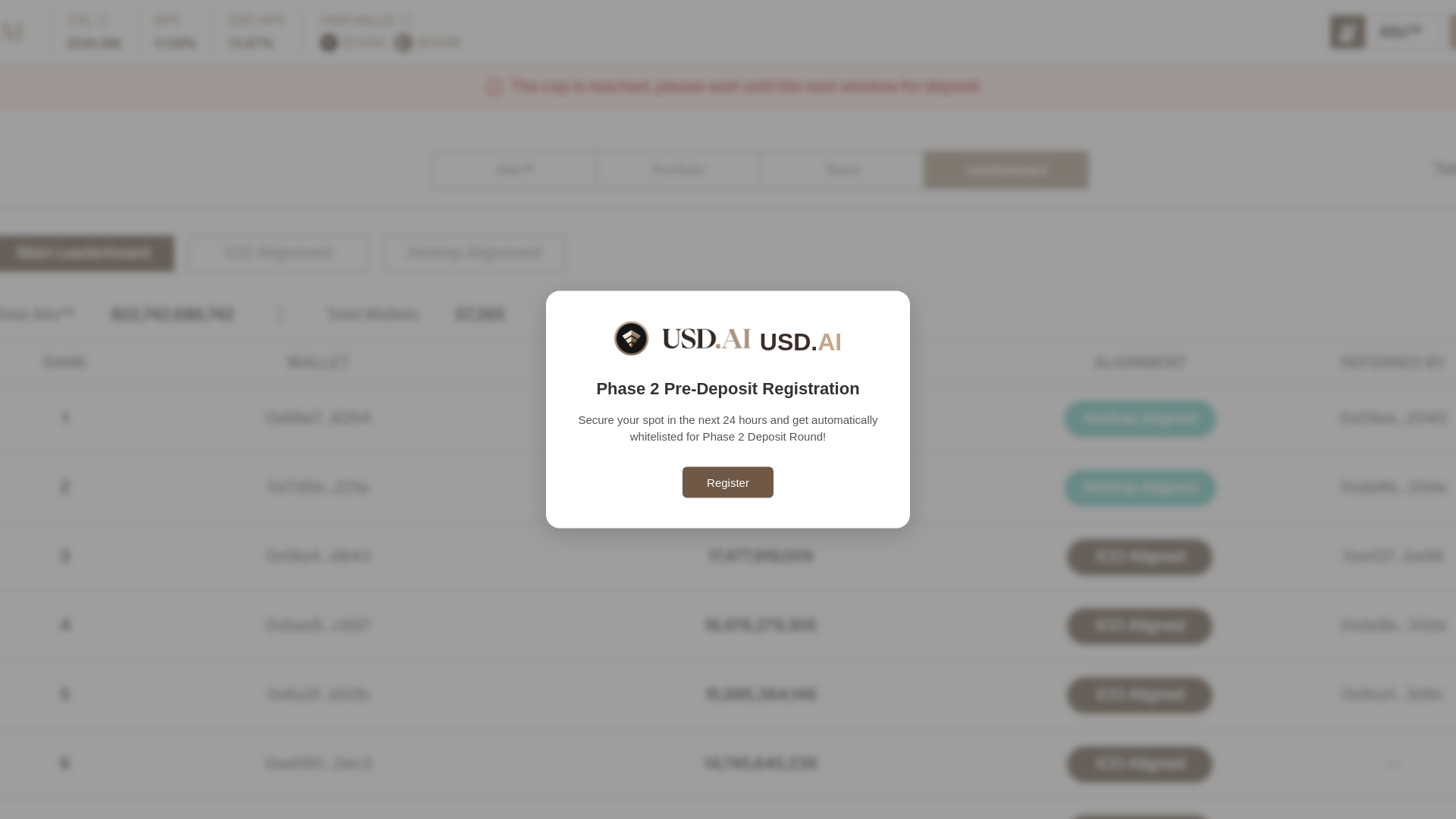 website screenshot of https://predeposits-usdai-com.pages.dev/