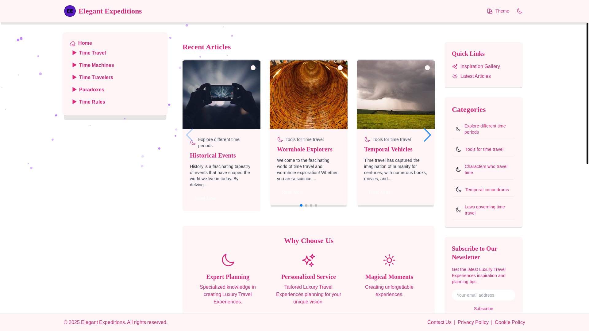 website screenshot of https://exploreeleganttravel.xyz/