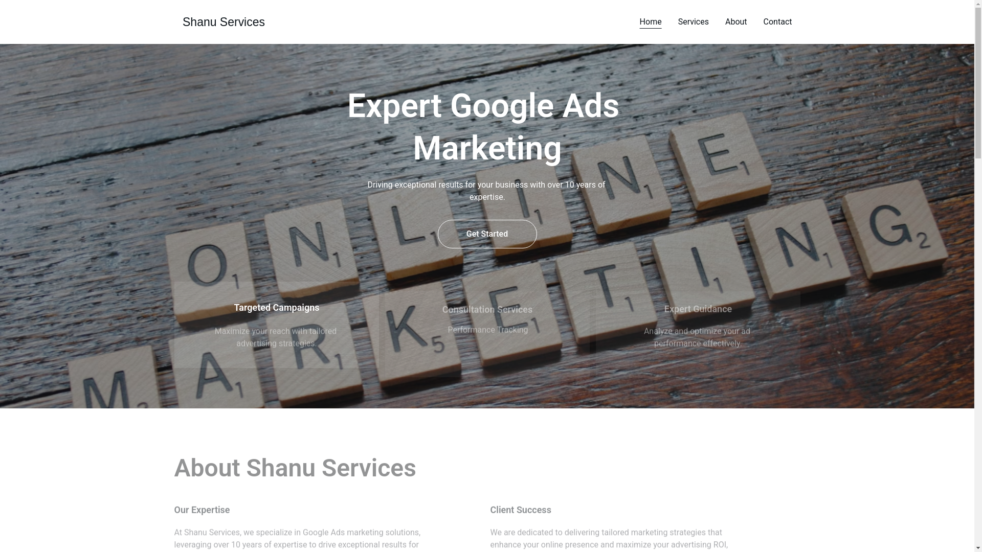 website screenshot of https://sanuservices.online/