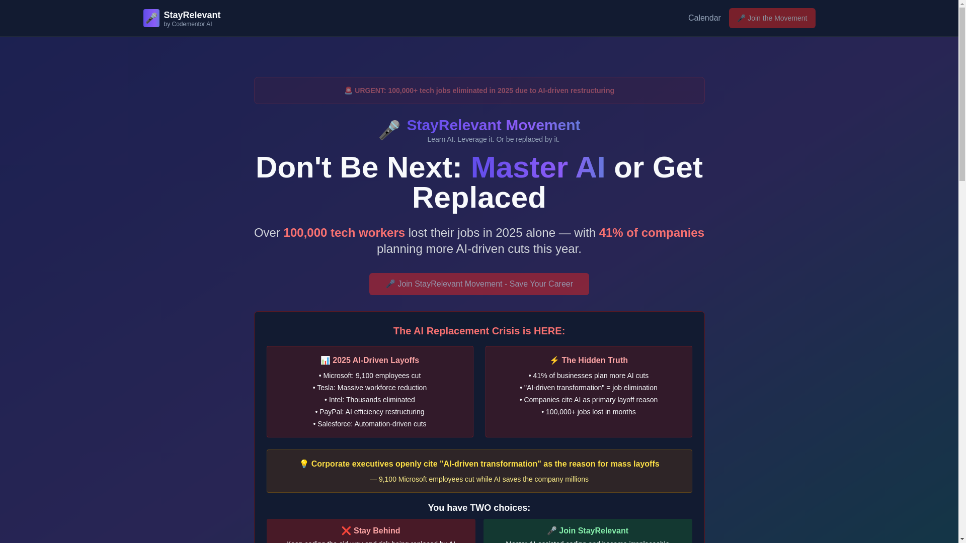 website screenshot of https://stayrelevantmovement.com/